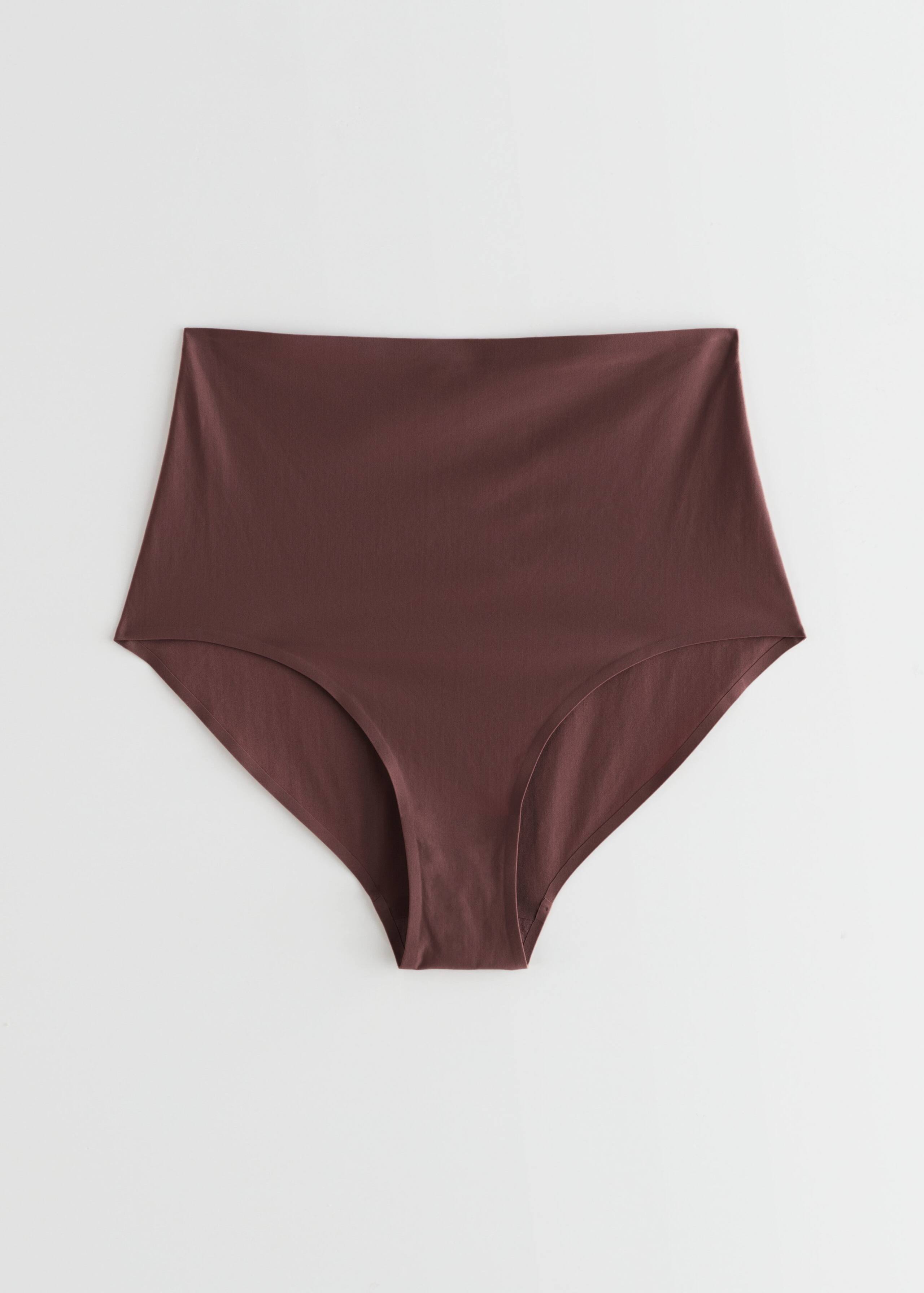High Waisted Seamless Briefs - Brown - Still Life