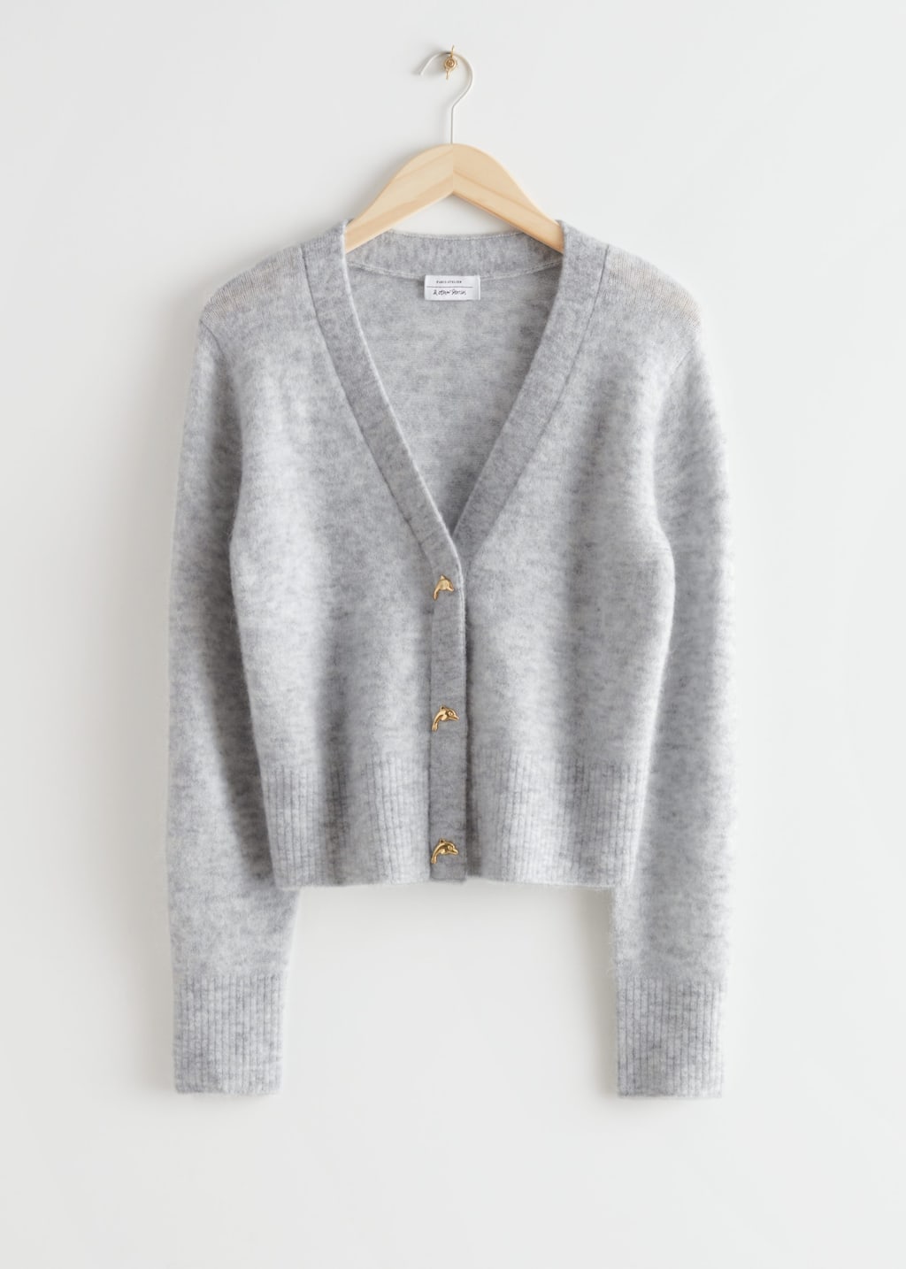 Gold Button Cardigan - Navy - Still Life