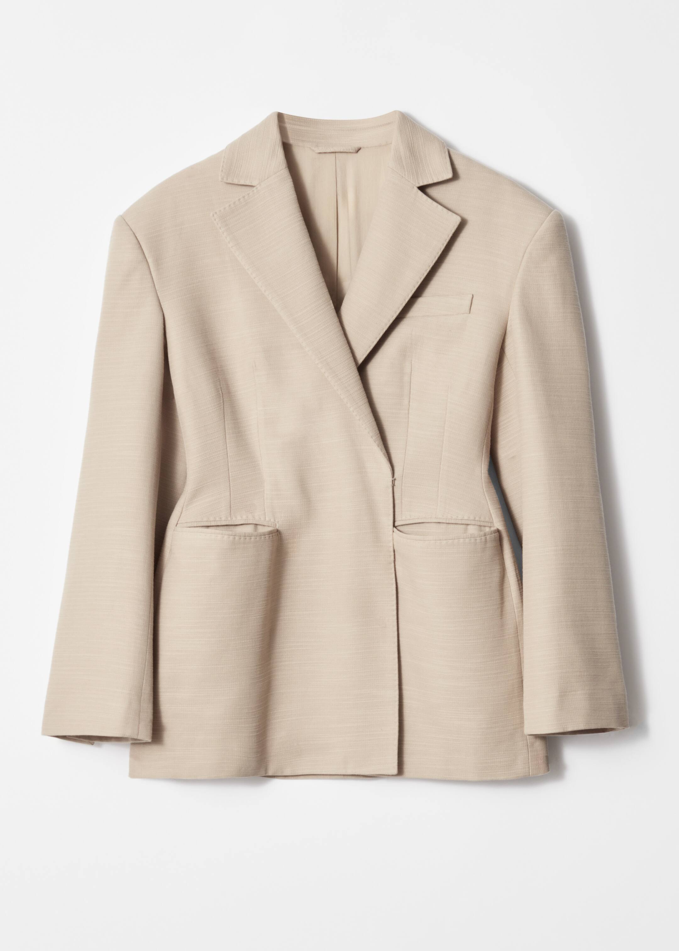 View larger image: Peplum-Waist Blazer - Beige - Ladies | H&M GB 5
