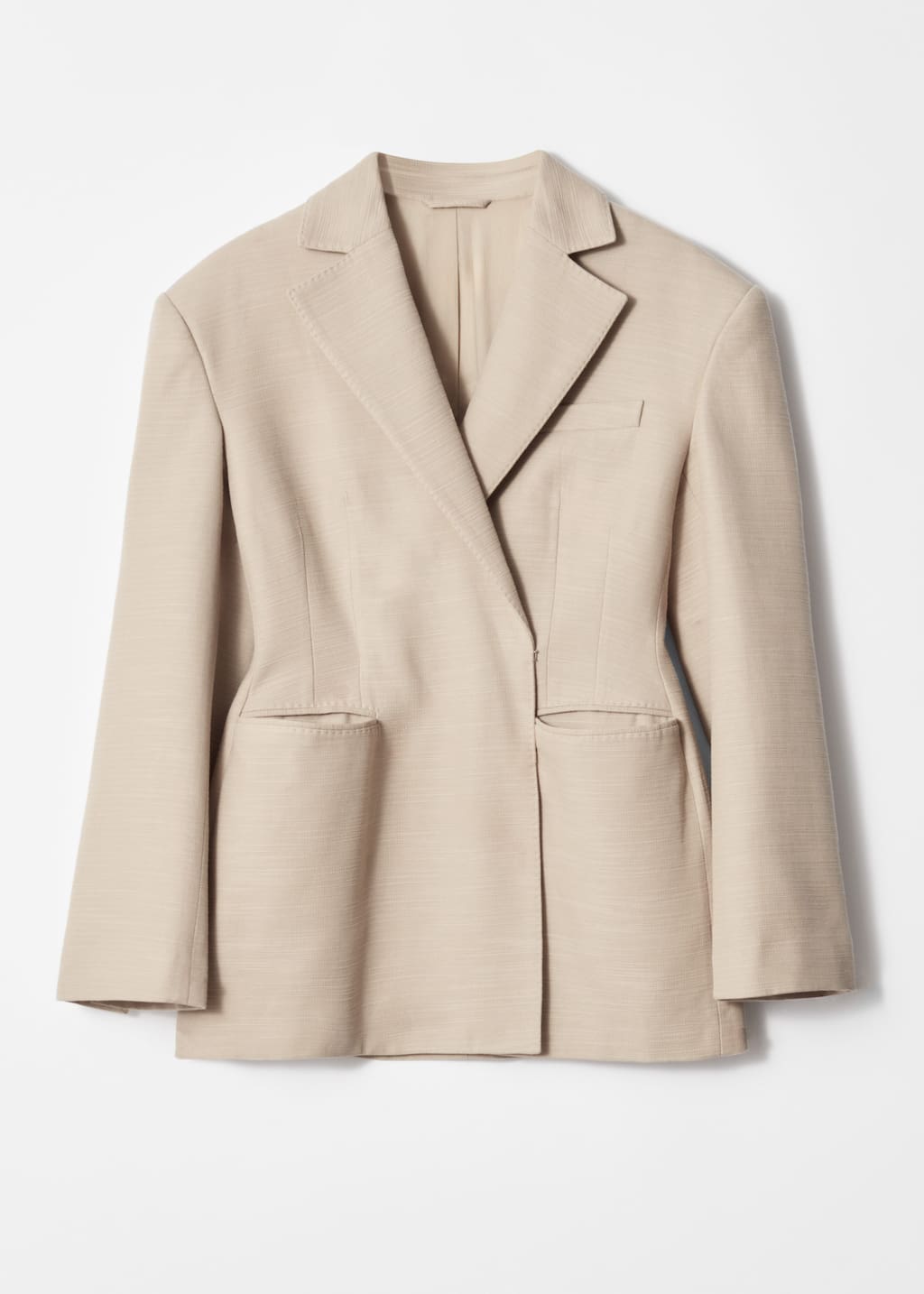 Americana con cintura péplum - Beige - Bodegón