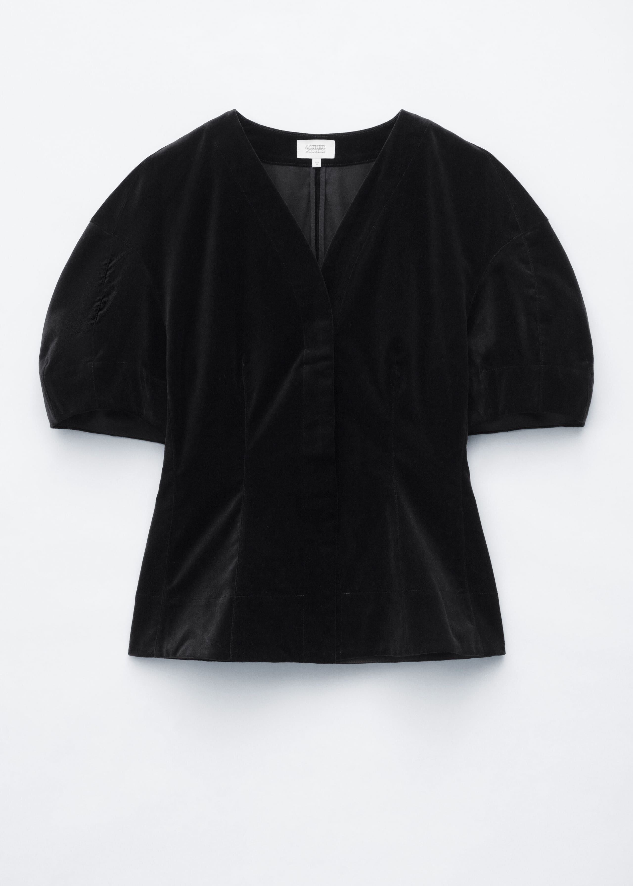 Fitted Velvet Blouse - Black - Still Life