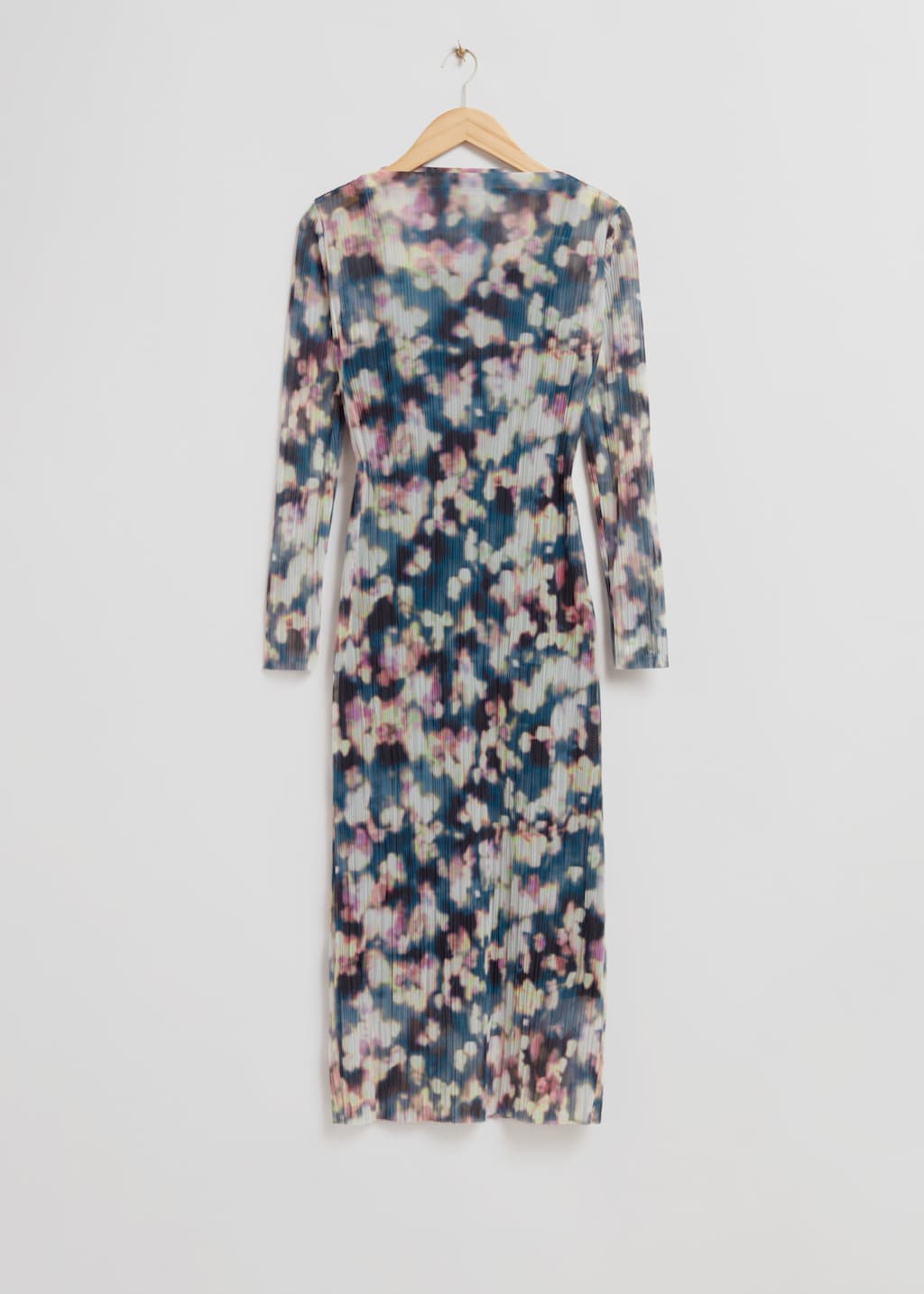 Robe midi en mesh à col montant - Bleu - Still Life