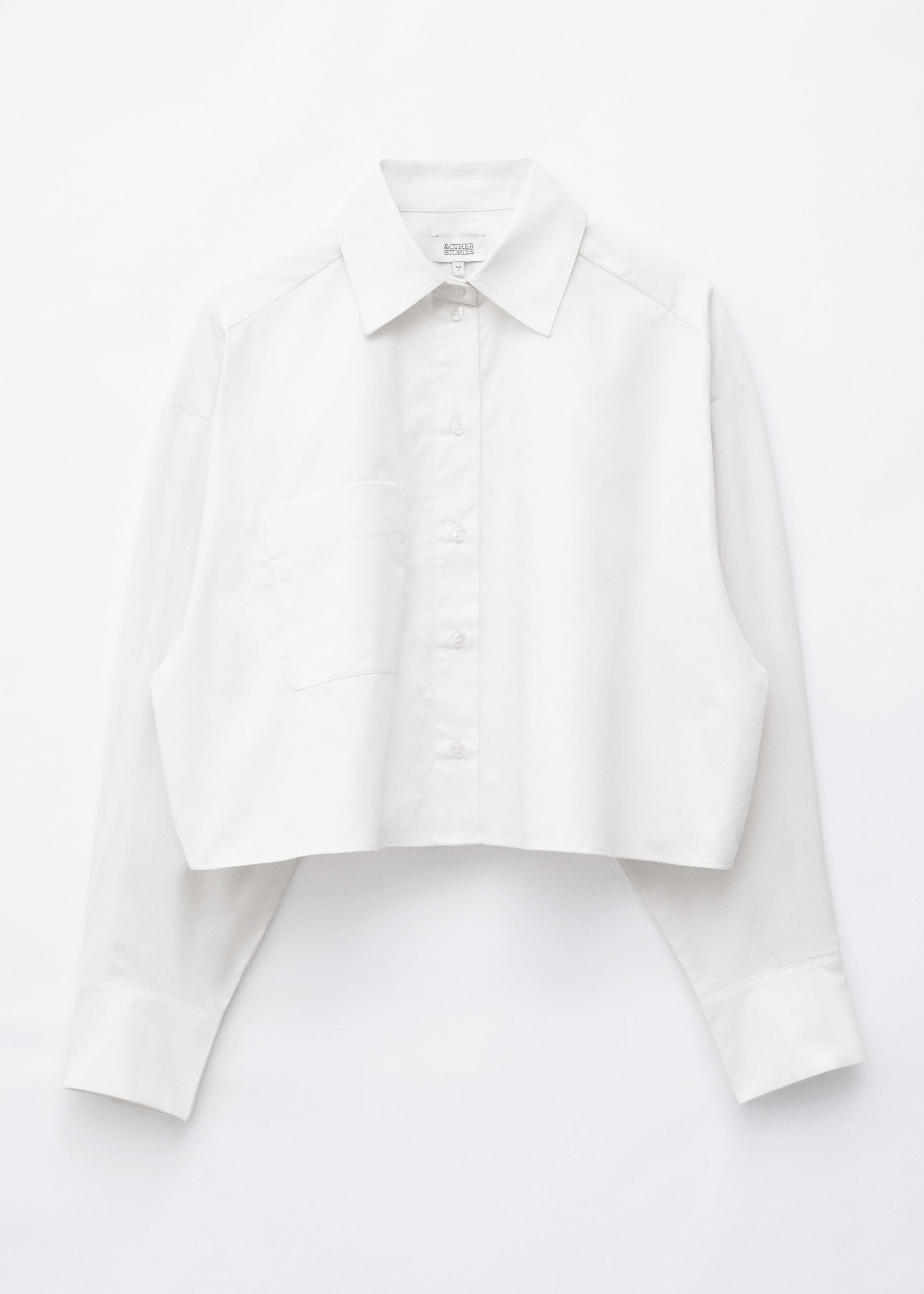 Cropped Cotton Twill Shirt - White - Still Life