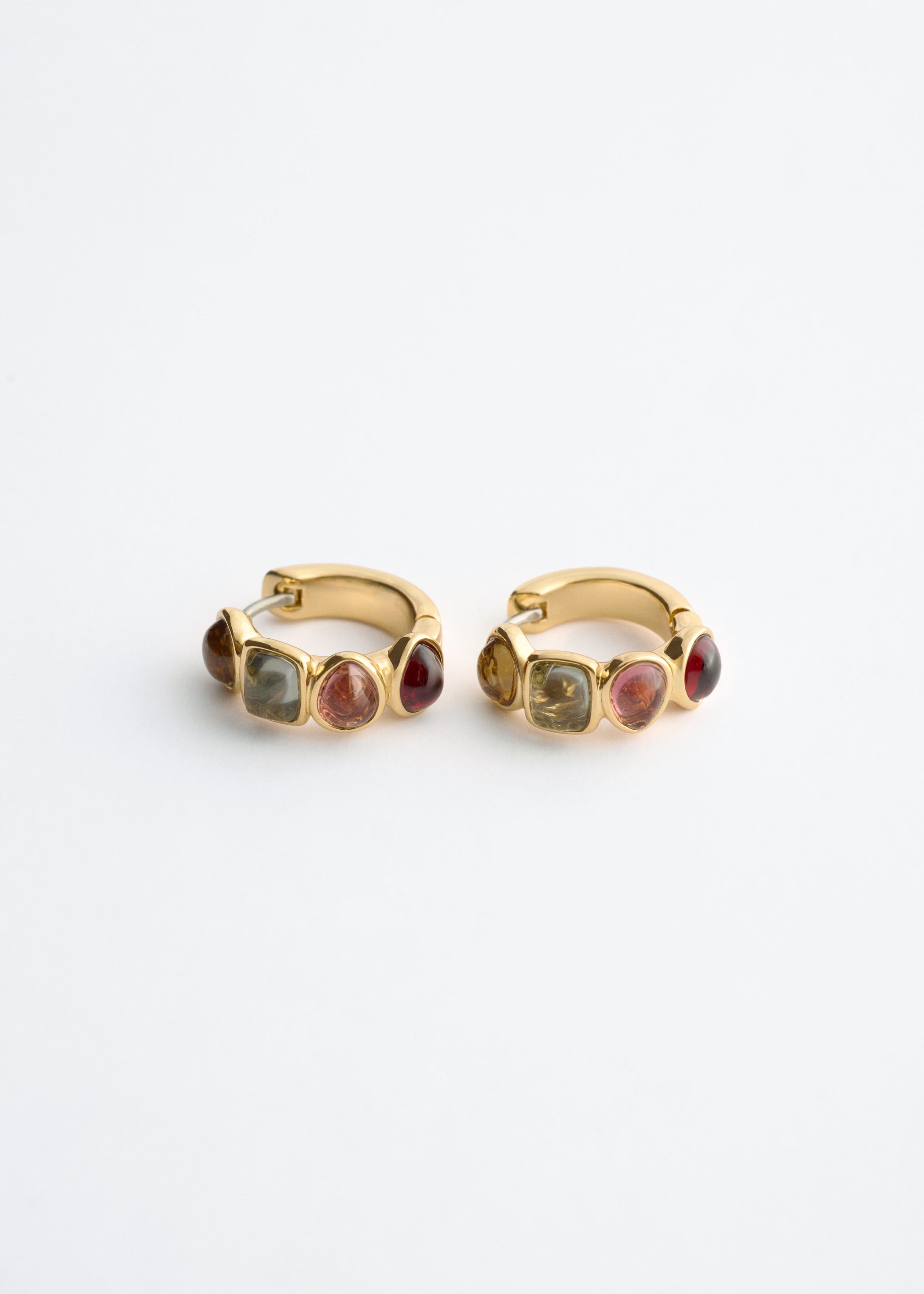 Multi-Coloured Hoop Earrings - Gold/Multi Colour - Still Life