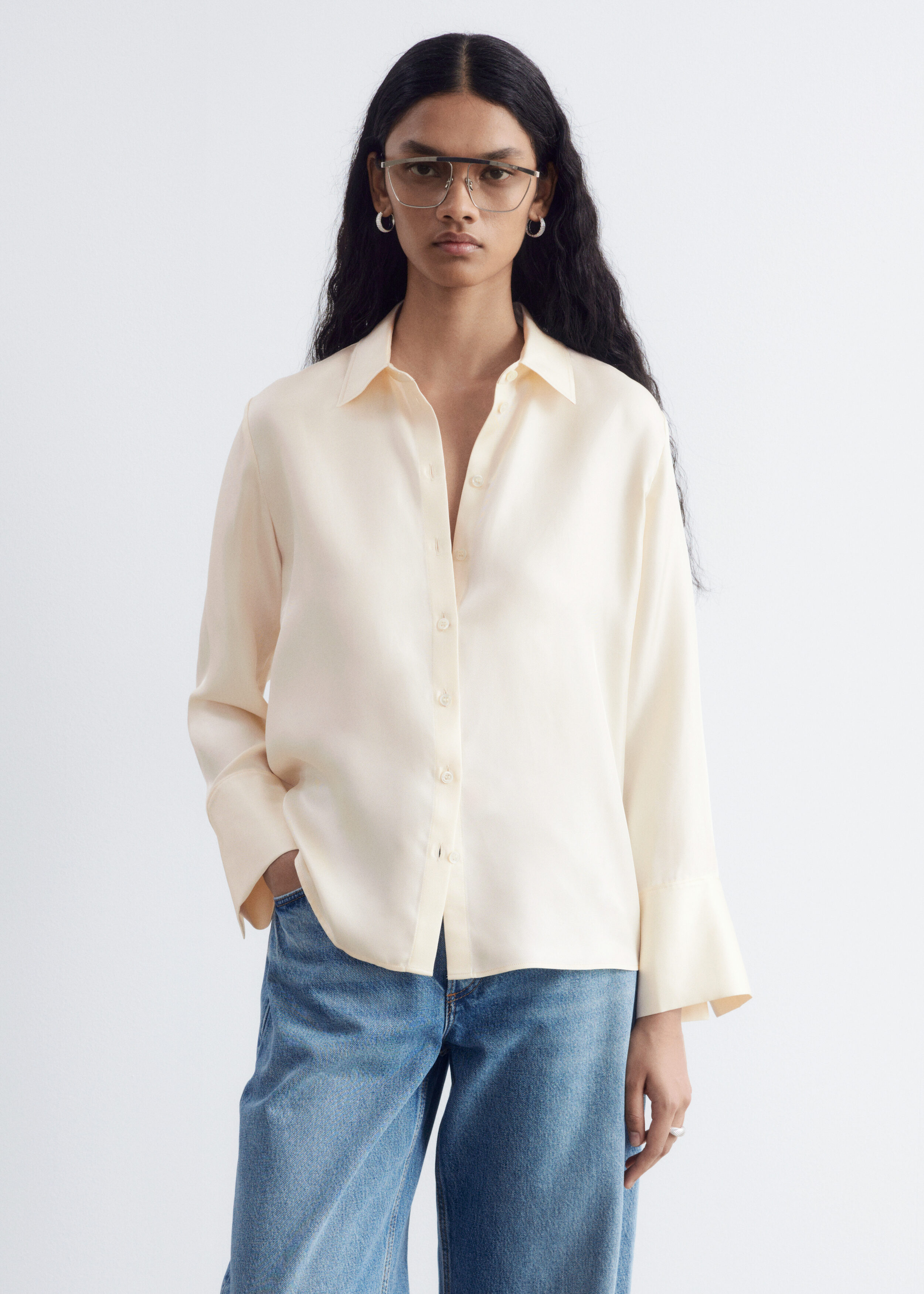 Relaxed Silk Shirt - Cream - Shirts - & Other Stories US