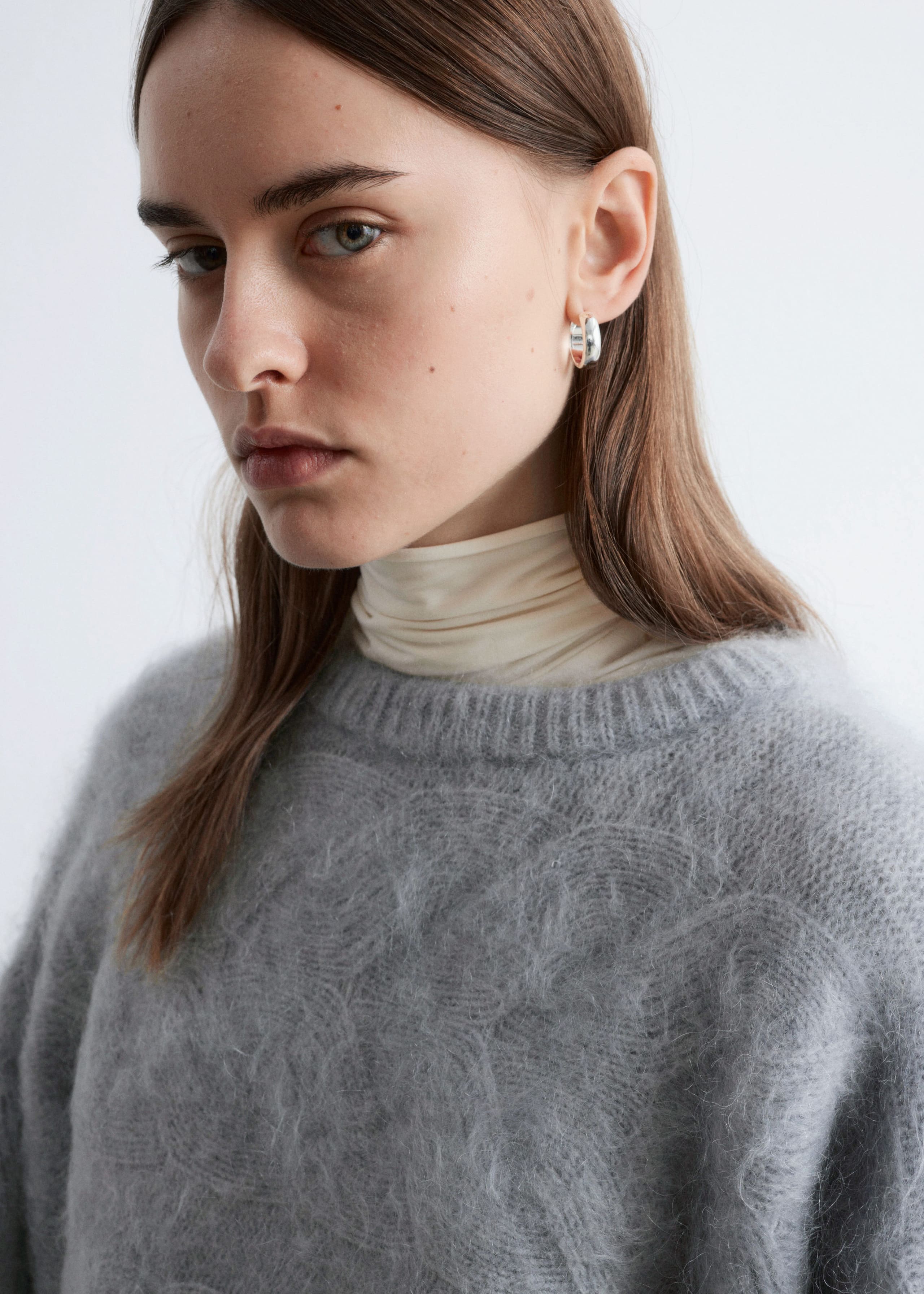 Image of Mohair-Blend Cable-Knit Jumper