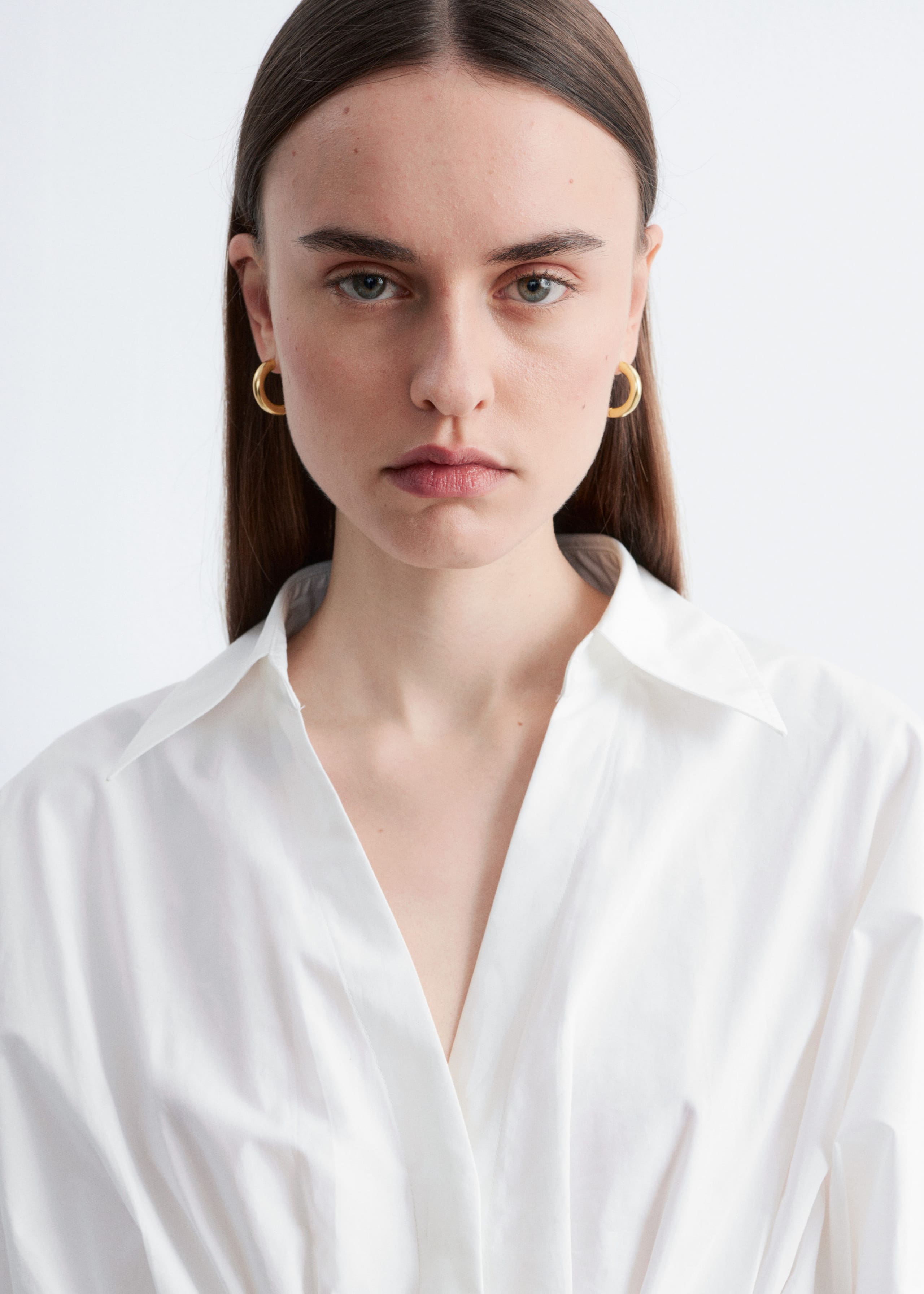 Image of Fitted-Waist Cotton Shirt