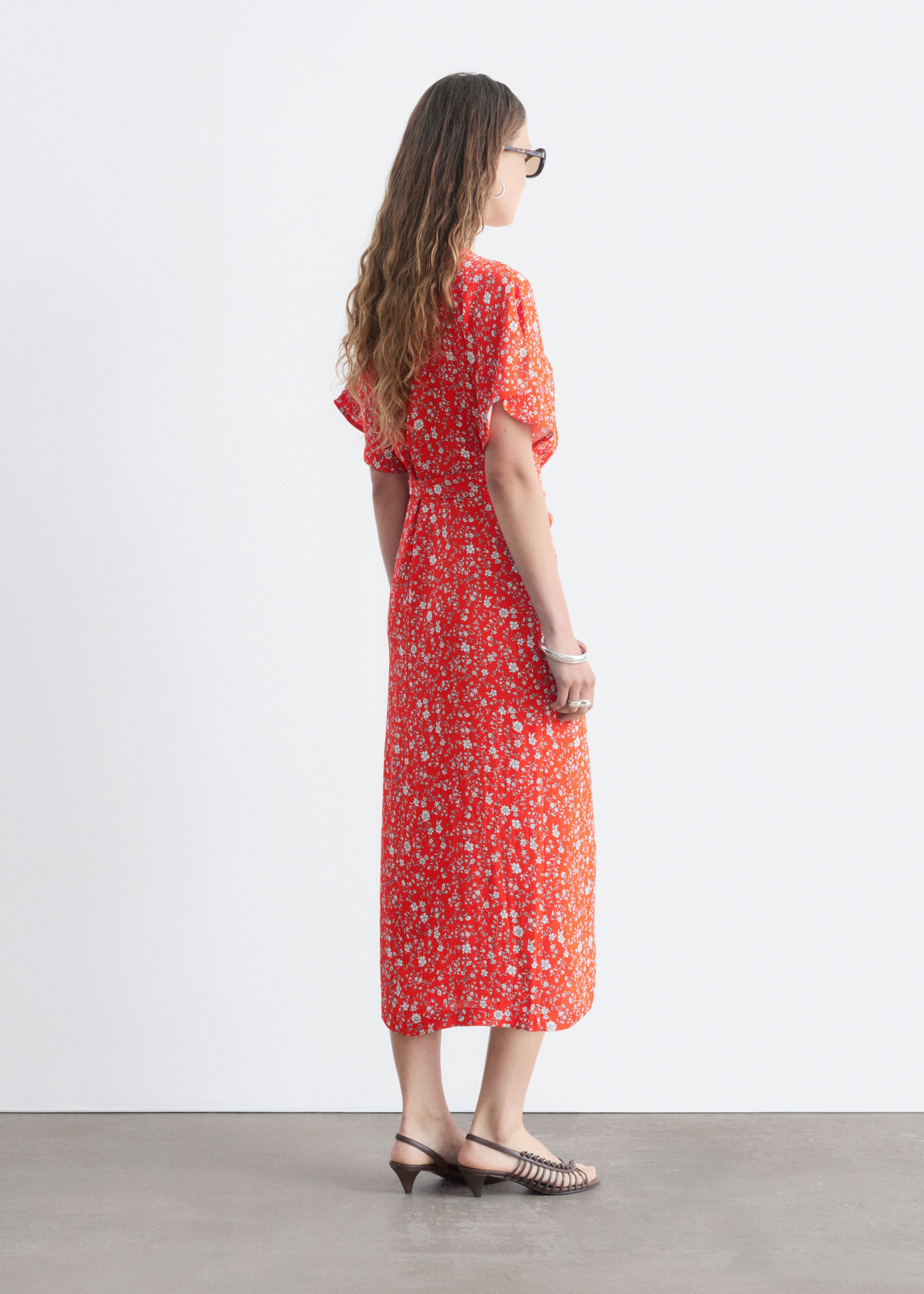 Wrap Midi Dress - Blue/Pink - Still Life