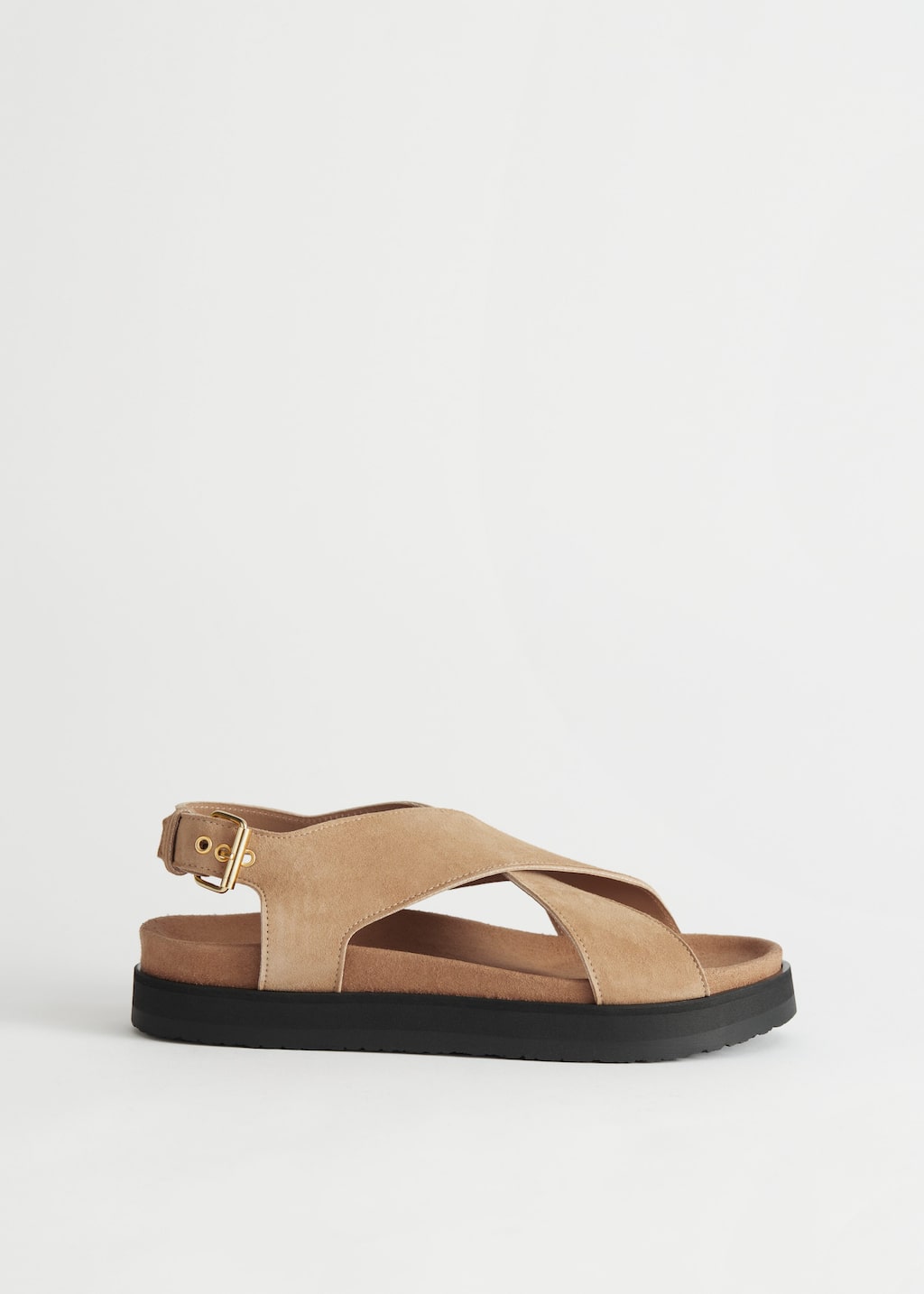 Criss-Cross Leather Sandals - Black - Still Life