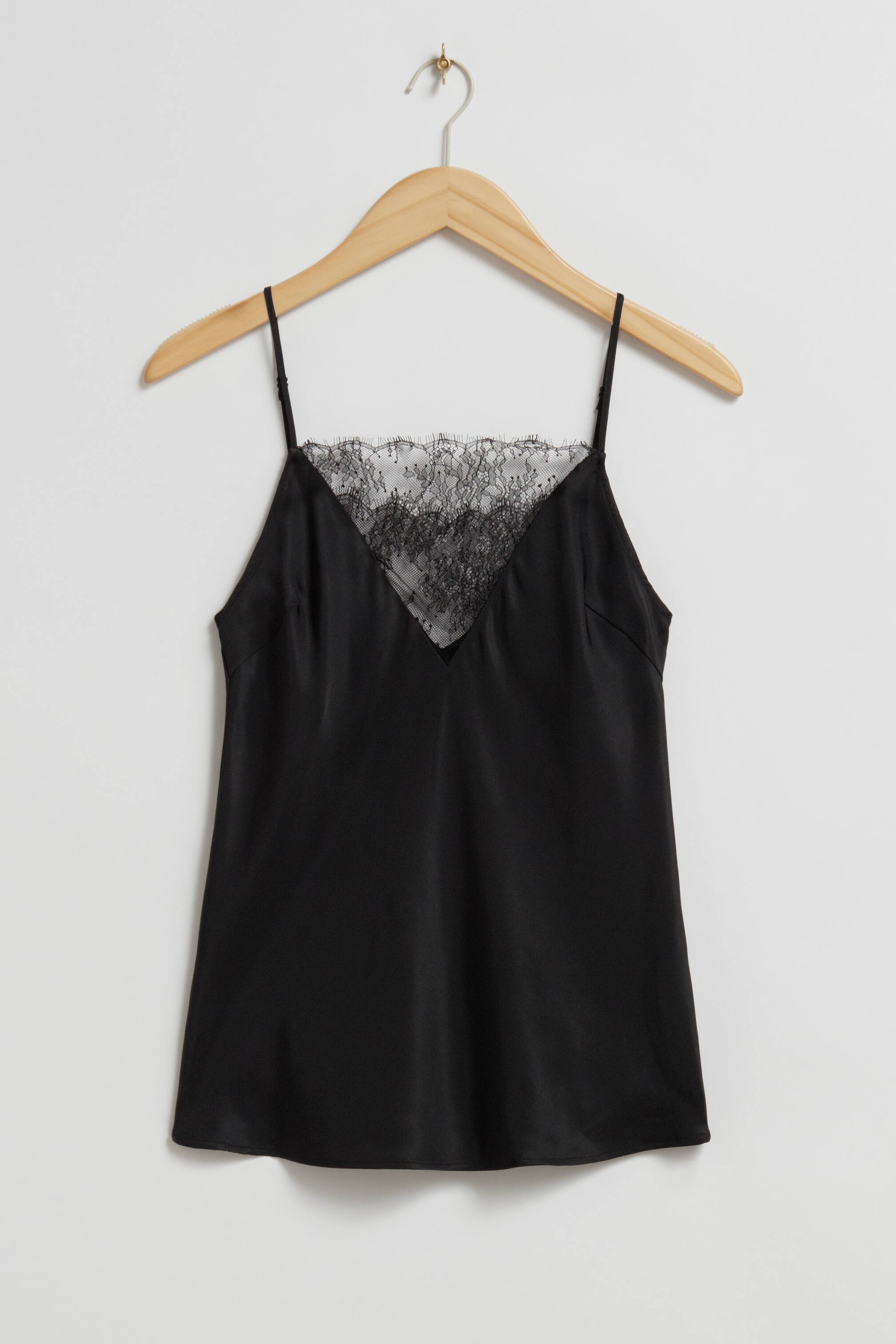 Visa större bild: Linne med spetskant - Svart - DAM | H&M SE 1