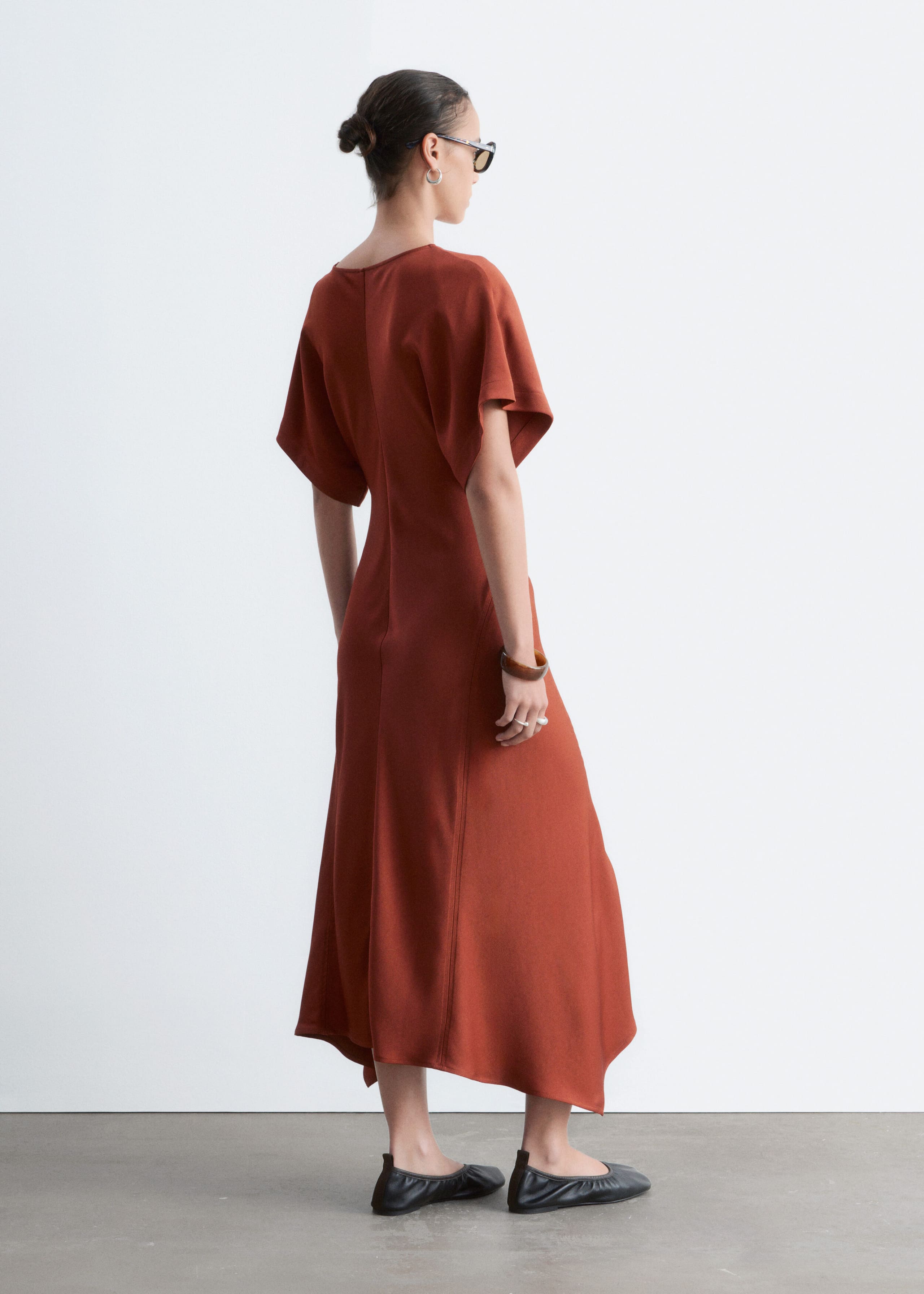 V-Neck Maxi Dress - Stone Beige - Lookbook