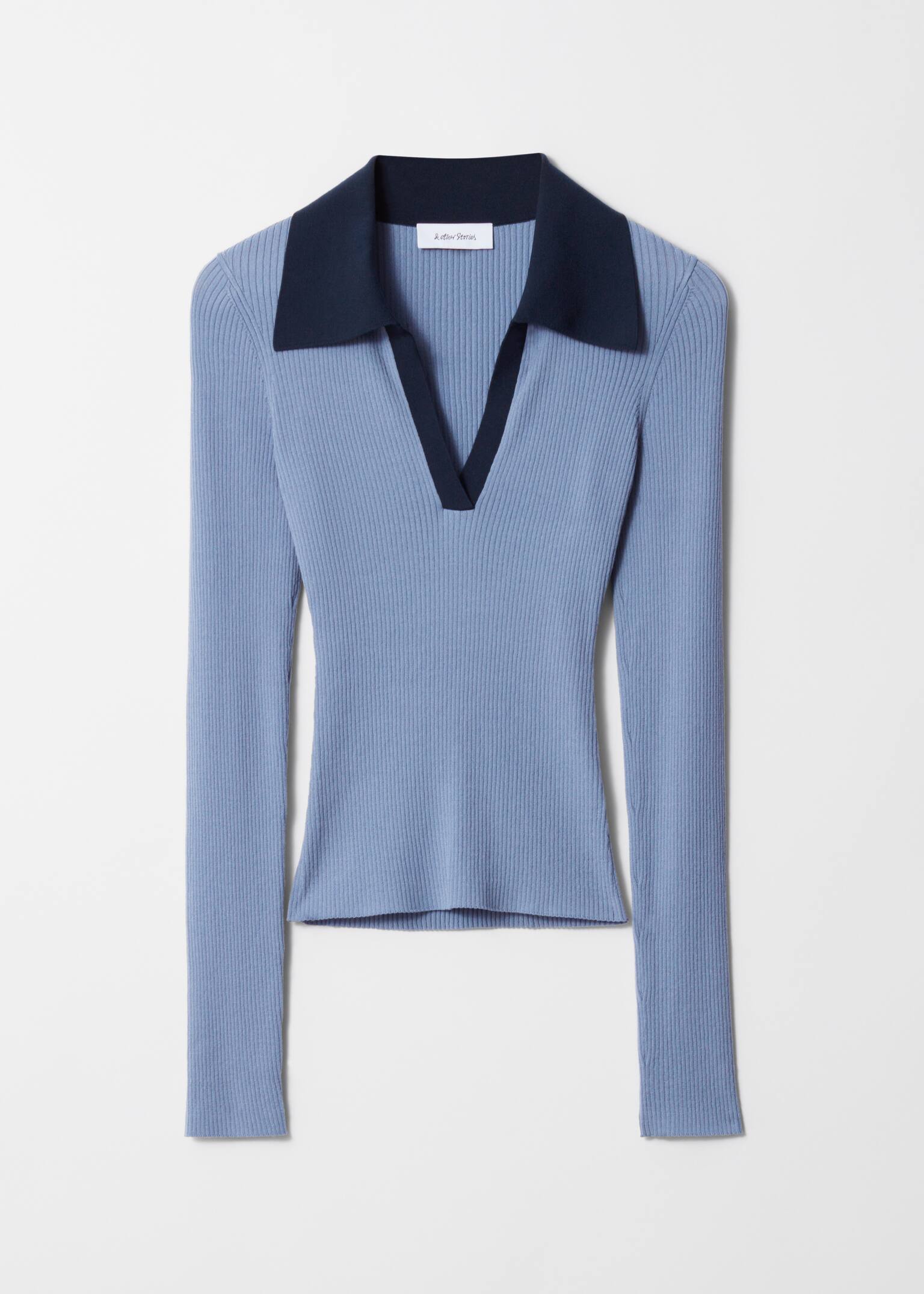 Bordázott pólóing - Kék/Elefántcsont