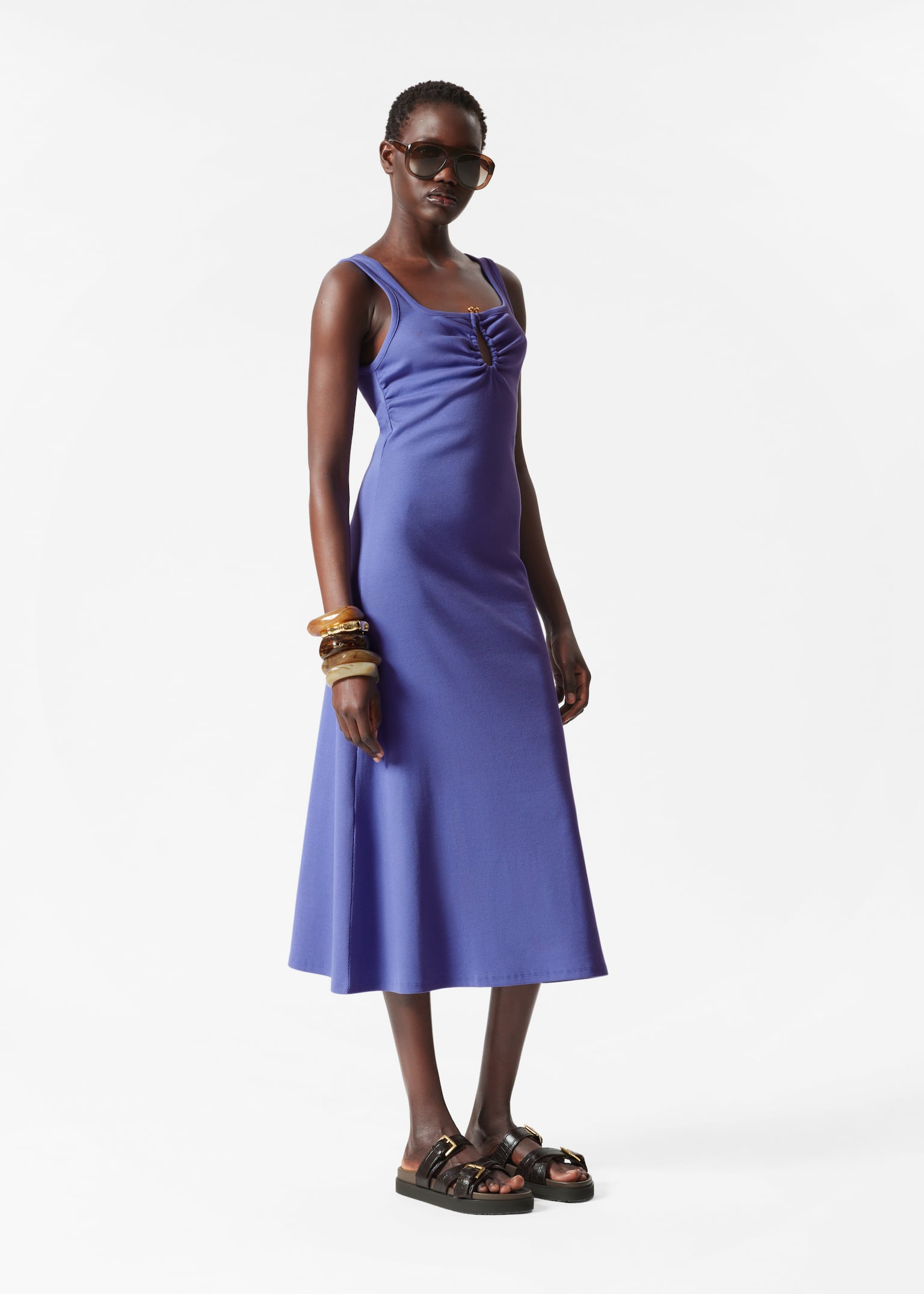 Midikleid mit Schnallendetail - Blau