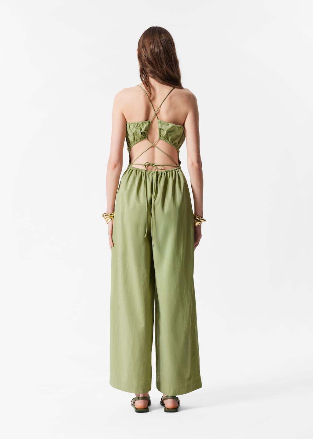 Image of Rückenfreier Jumpsuit mit weitem Bein