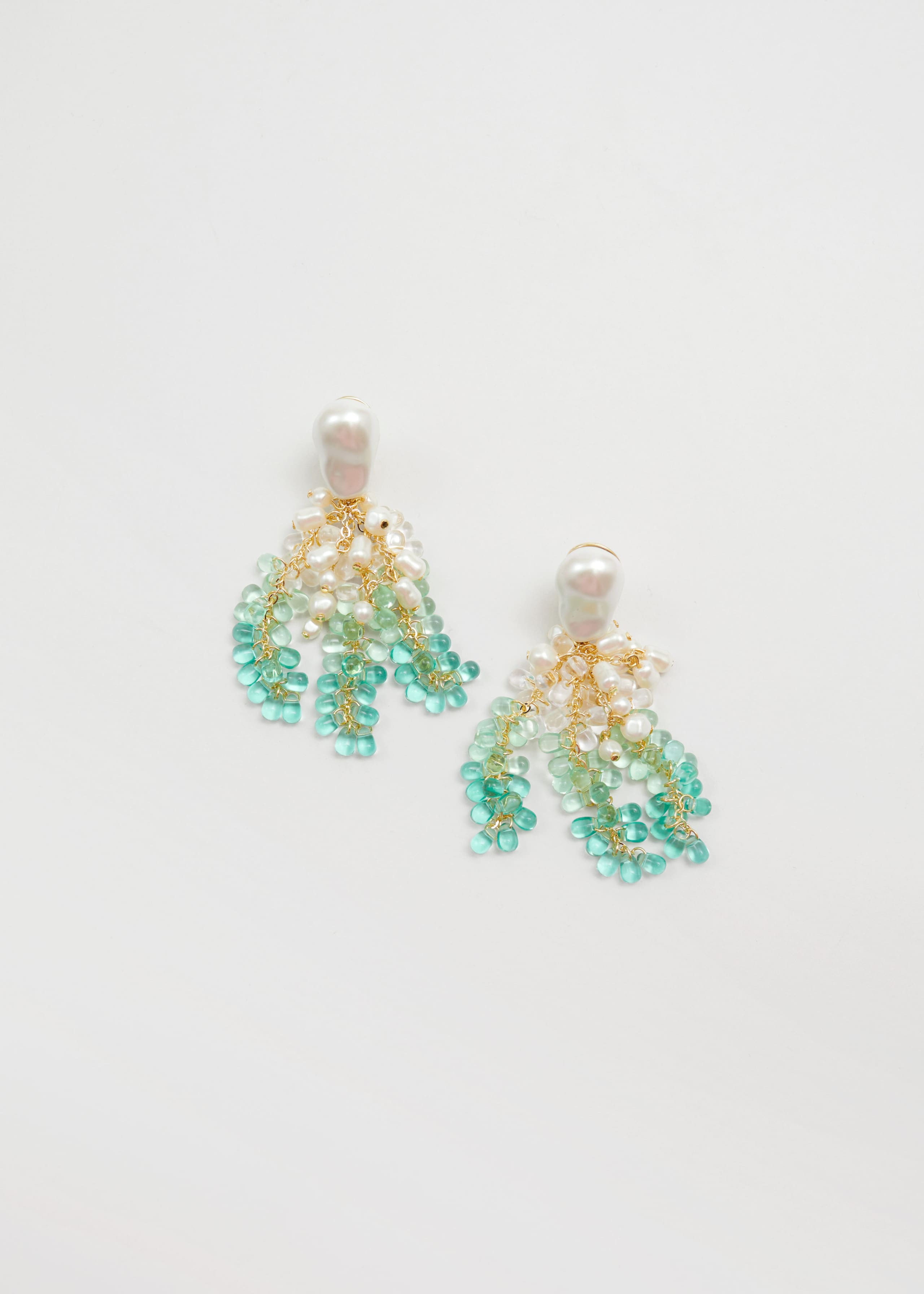 Wasserfall-Ohrringe - Meeresgrün - Stillleben