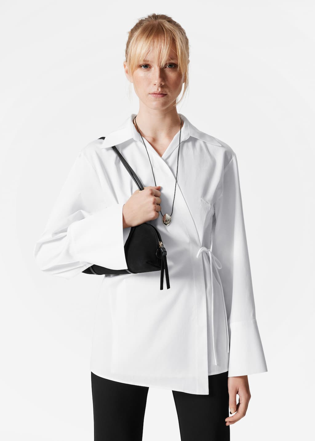 Kopertowa koszula – Biały – Lookbook