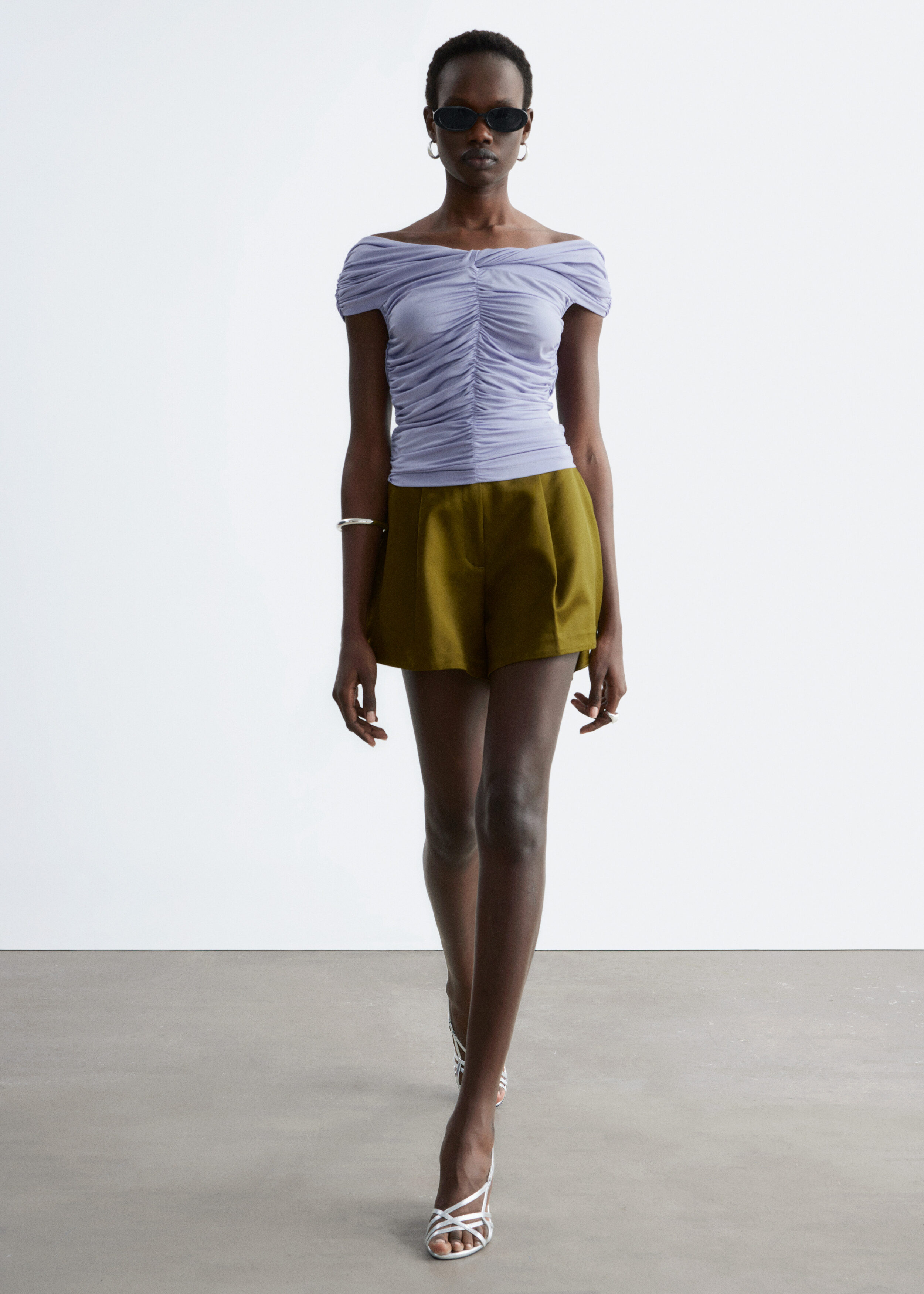 Rib-Knit Off-Shoulder Top - Red - T-shirts - & Other Stories US