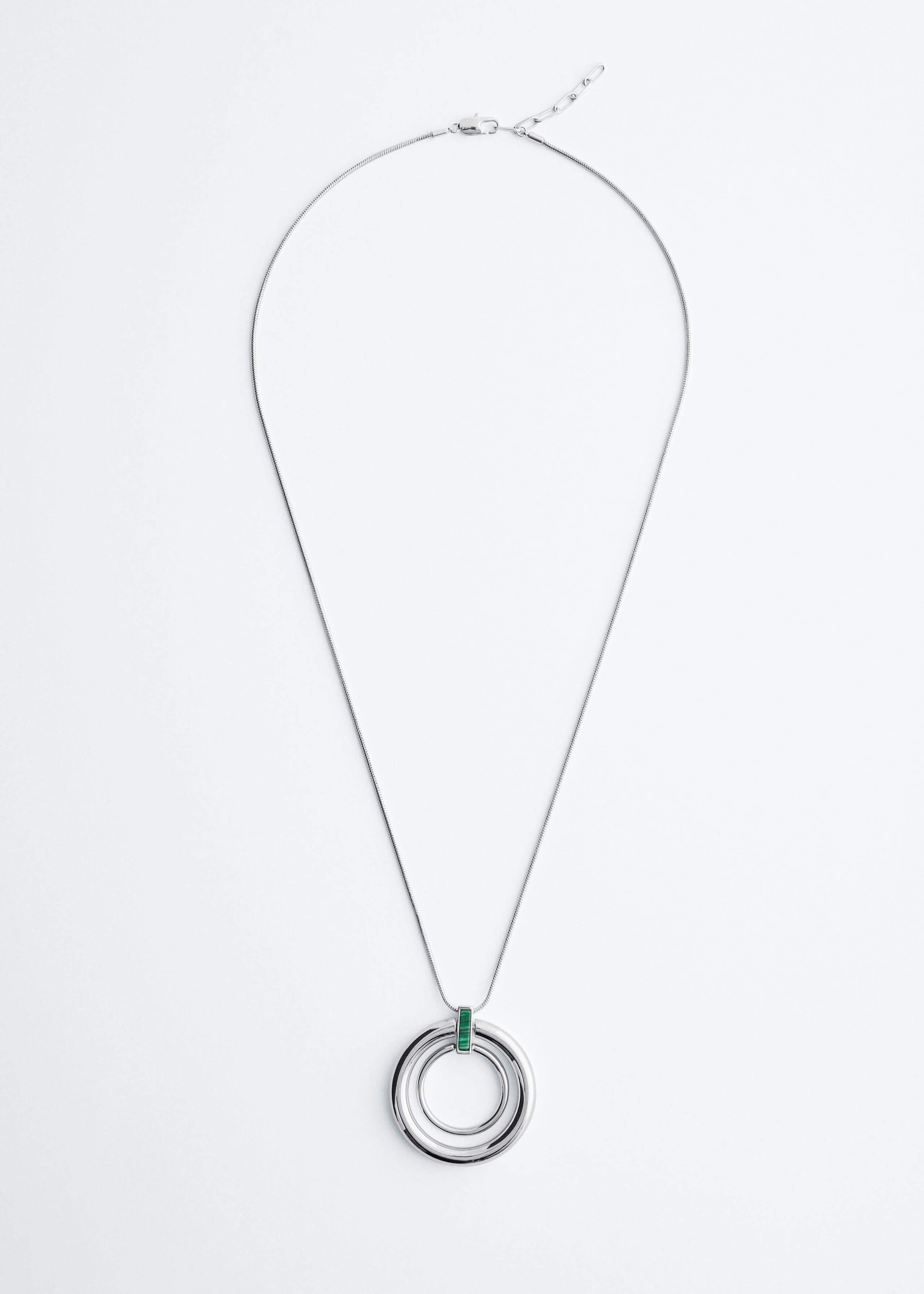 Double-Circle Pendant Necklace - Silver - Still Life