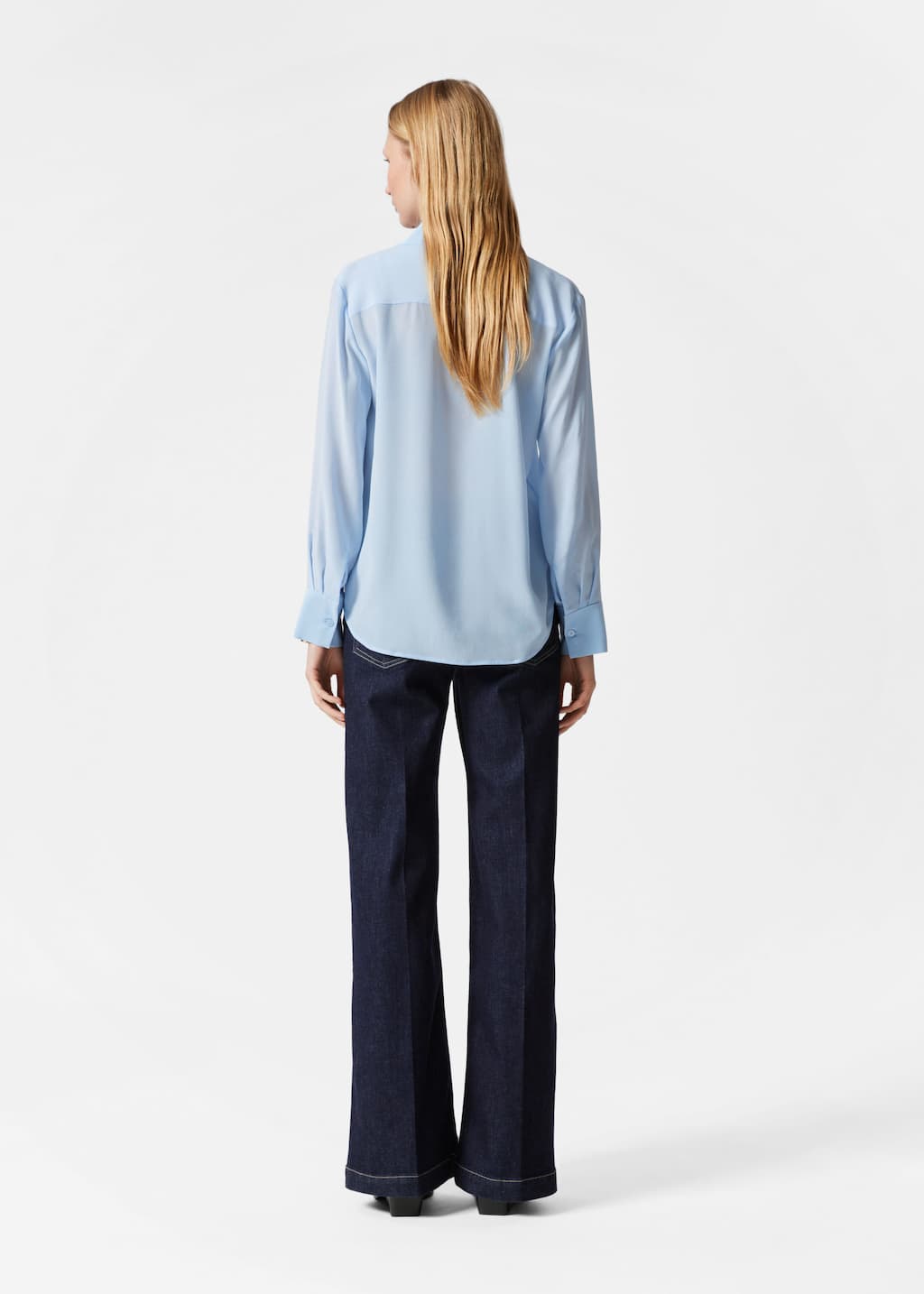 Silk Shirt - Light Blue - Lookbook