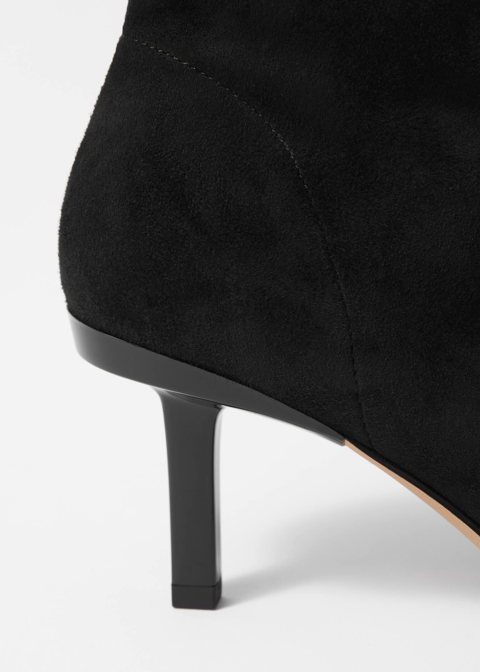 Botines de piel elástica - Ante negro/Burdeos/Piel negra - 3