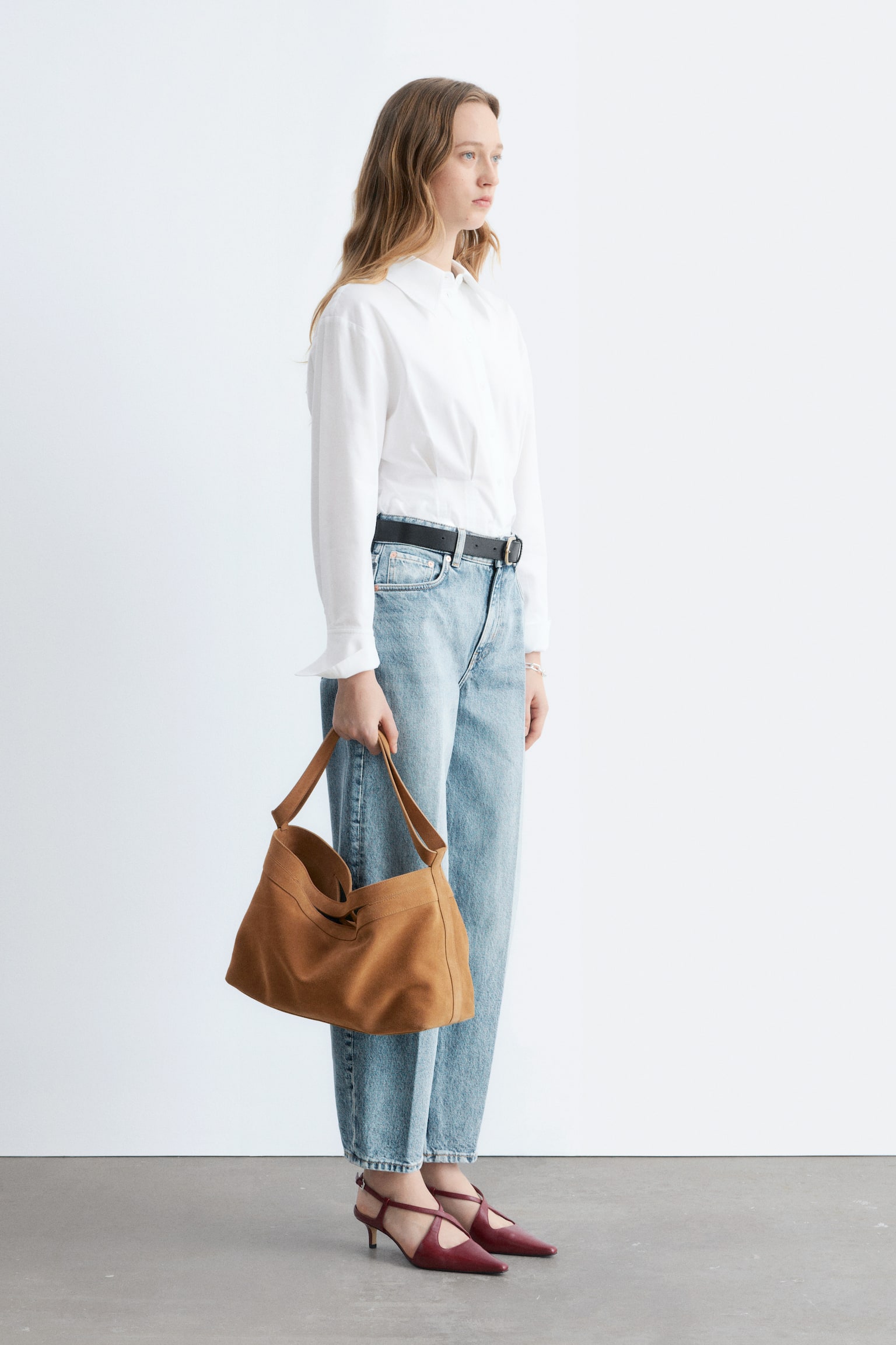 Košile s úzkými rukávy - Bílá/Béžová - 6