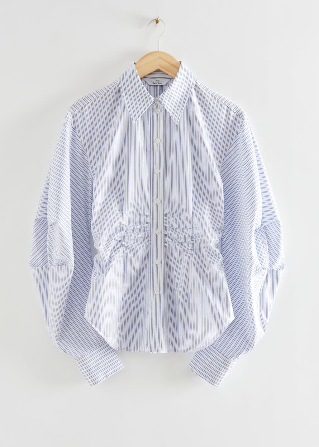 SculptedPuffSleeveShirt - White Striped - Natura morta
