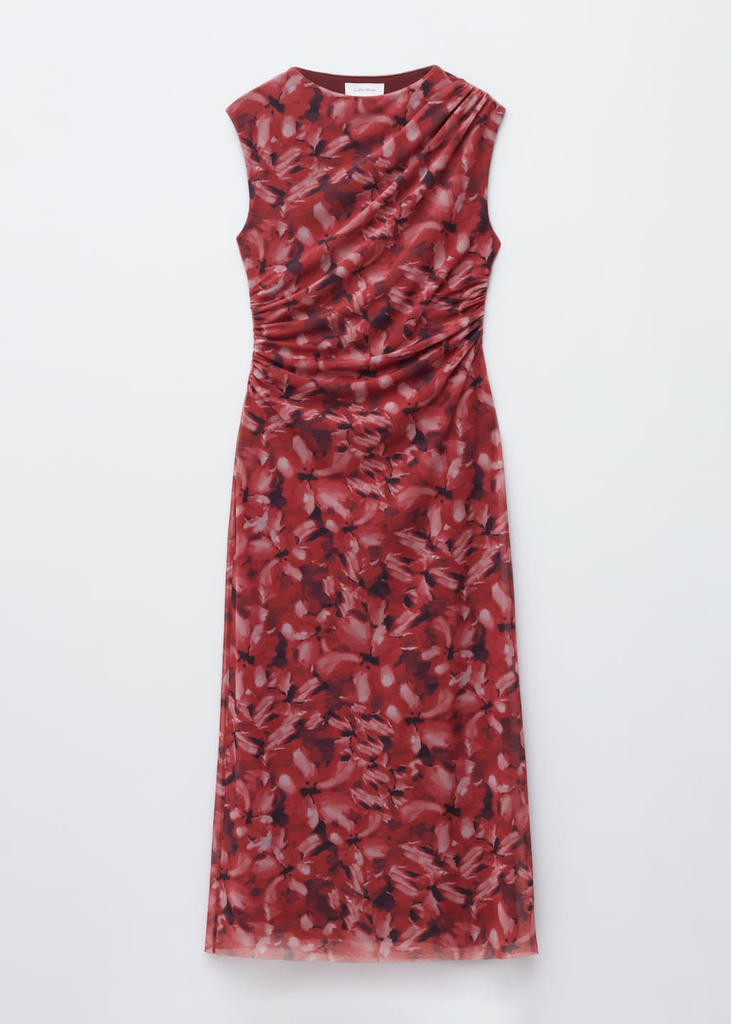 Image of Draped Sleeveless Midi Dress