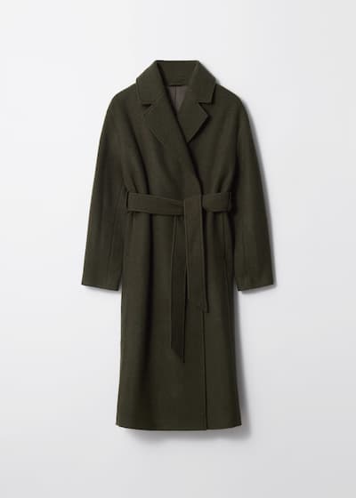 Dubbelknäppt kappa i ull