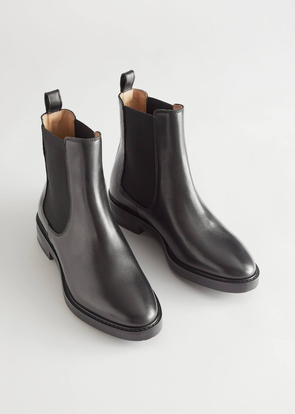 Leather Chelsea Boots - Black - Bodegón