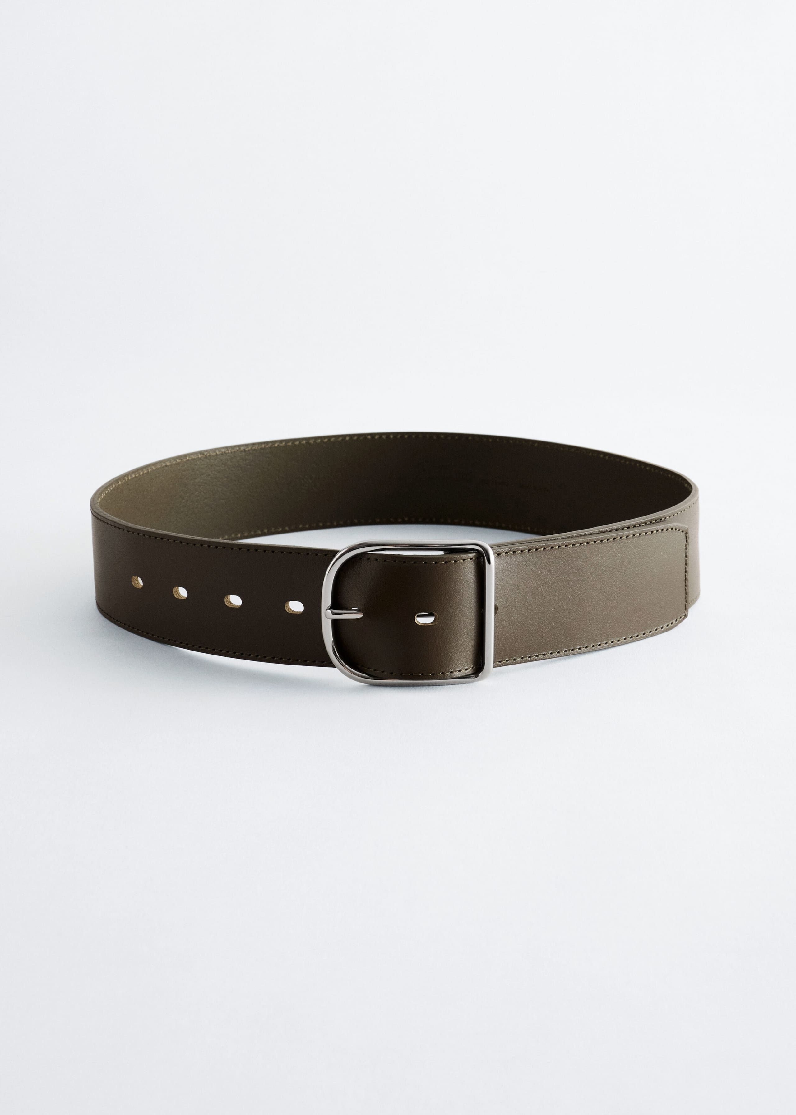 Classic Leather Belt - Khaki Green - Still Life