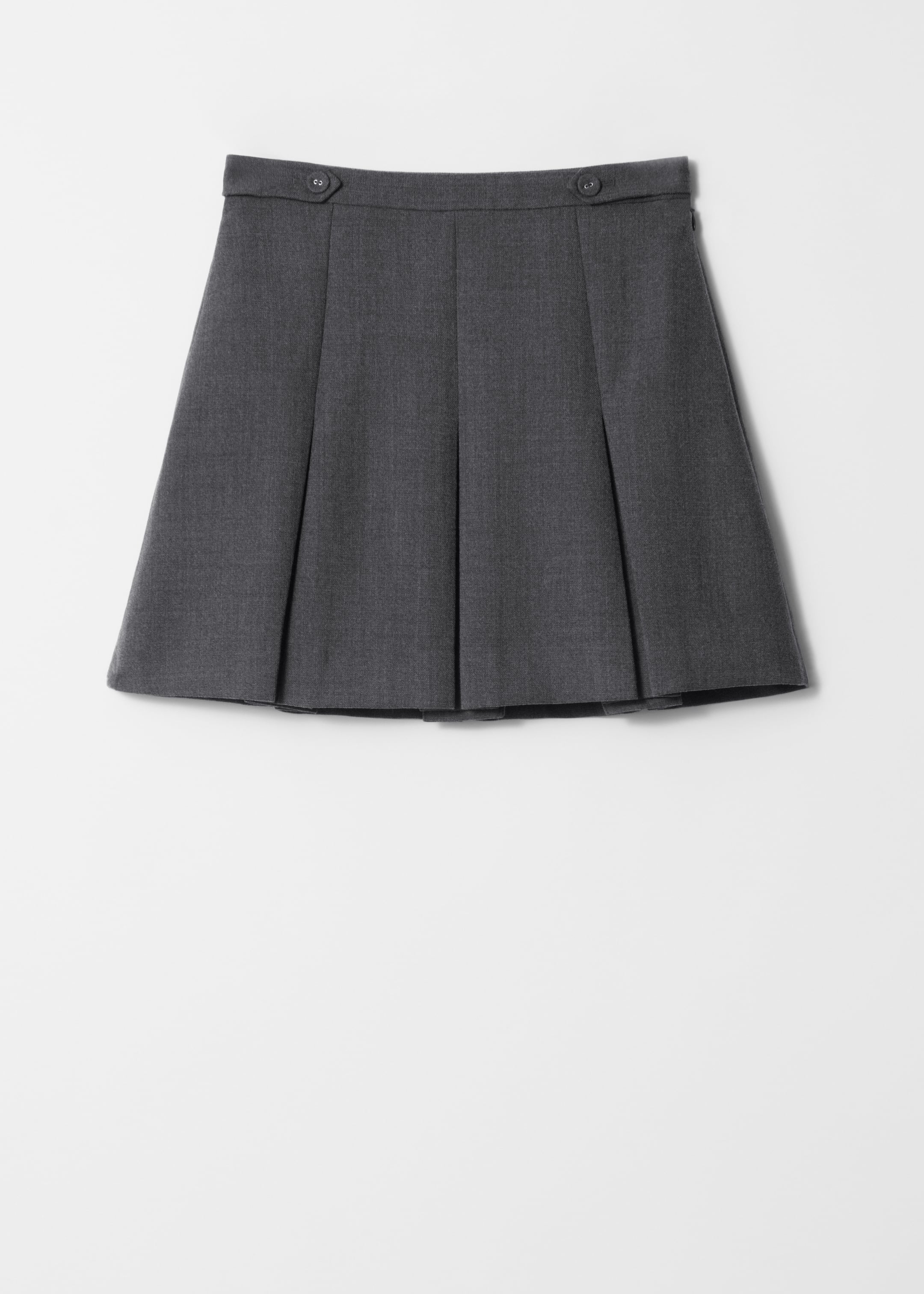 Visa större bild: Veckad fiskbensmönstrad minikjol - Grå - DAM | H&M SE 6