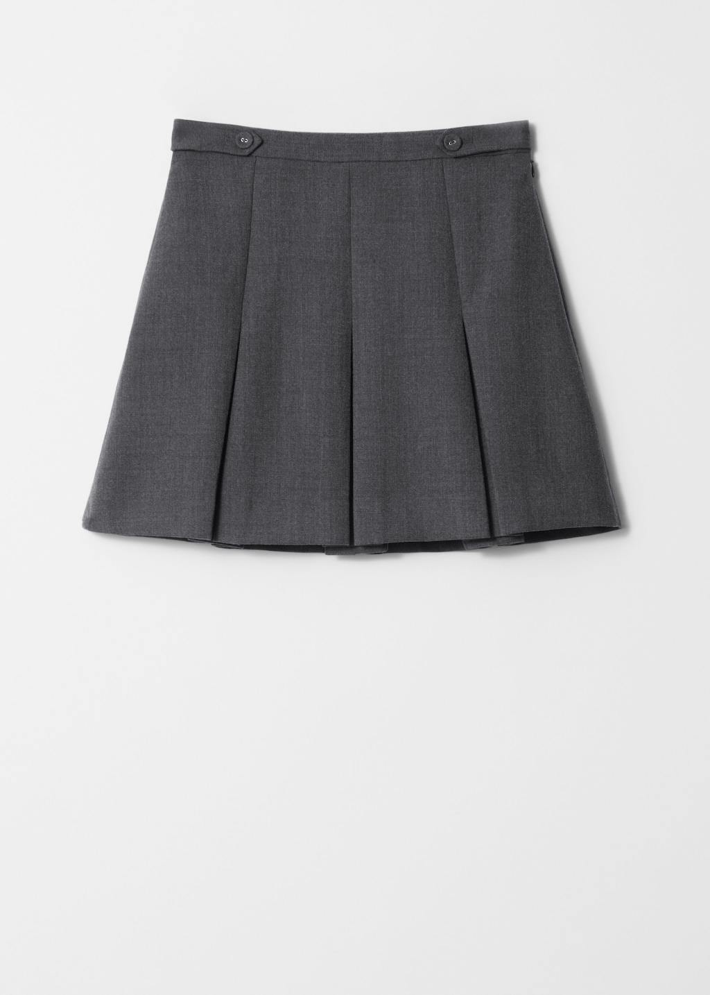 Image of Pleated Herringbone Mini Skirt