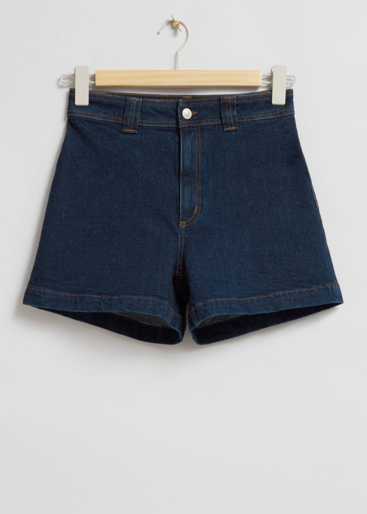 High Waist Denim Shorts - Indigo