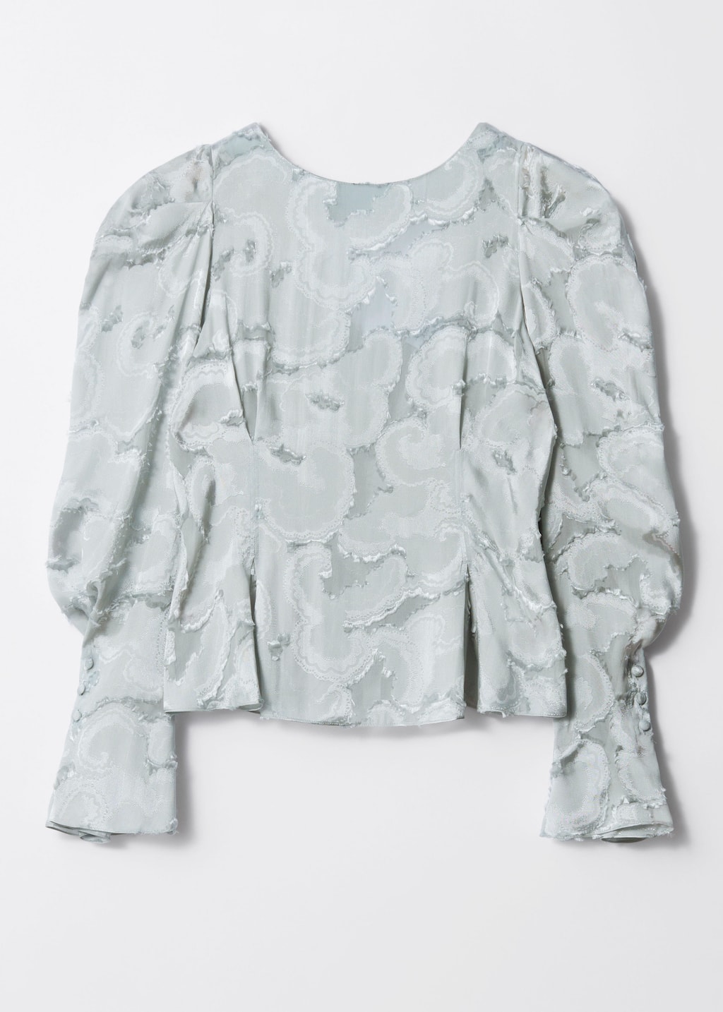Blusa jacquard in misto seta - Blu chiaro - Natura morta