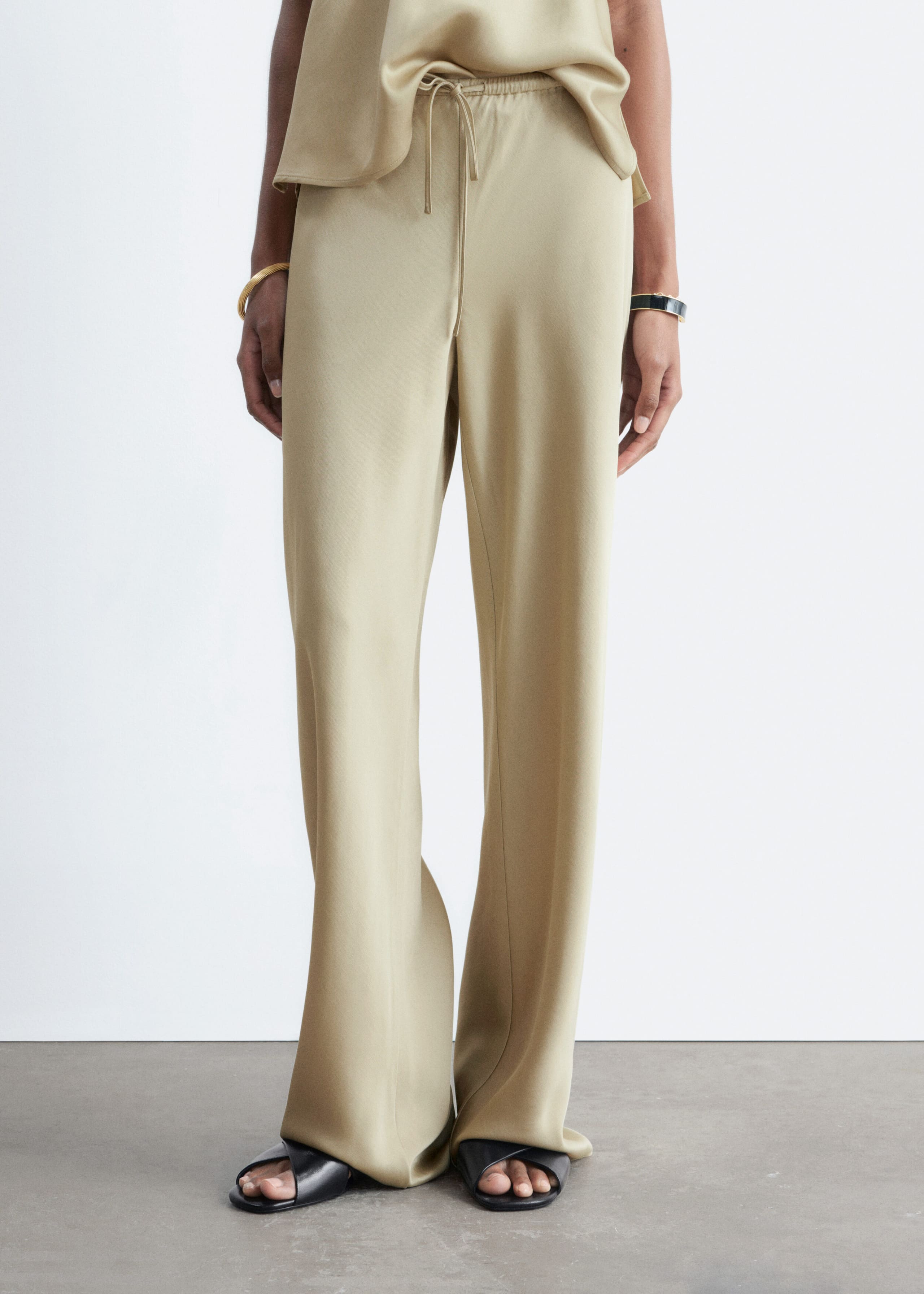 Image of Pantalon en sergé à cordon de serrage