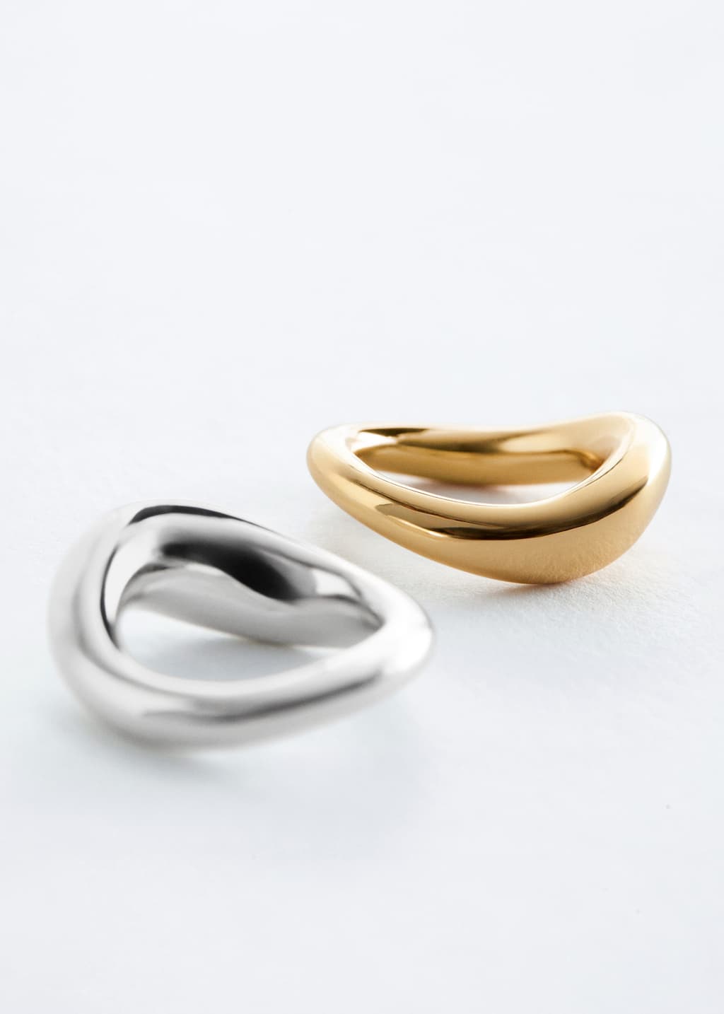 Image of Contrasting Irregular Ring Set