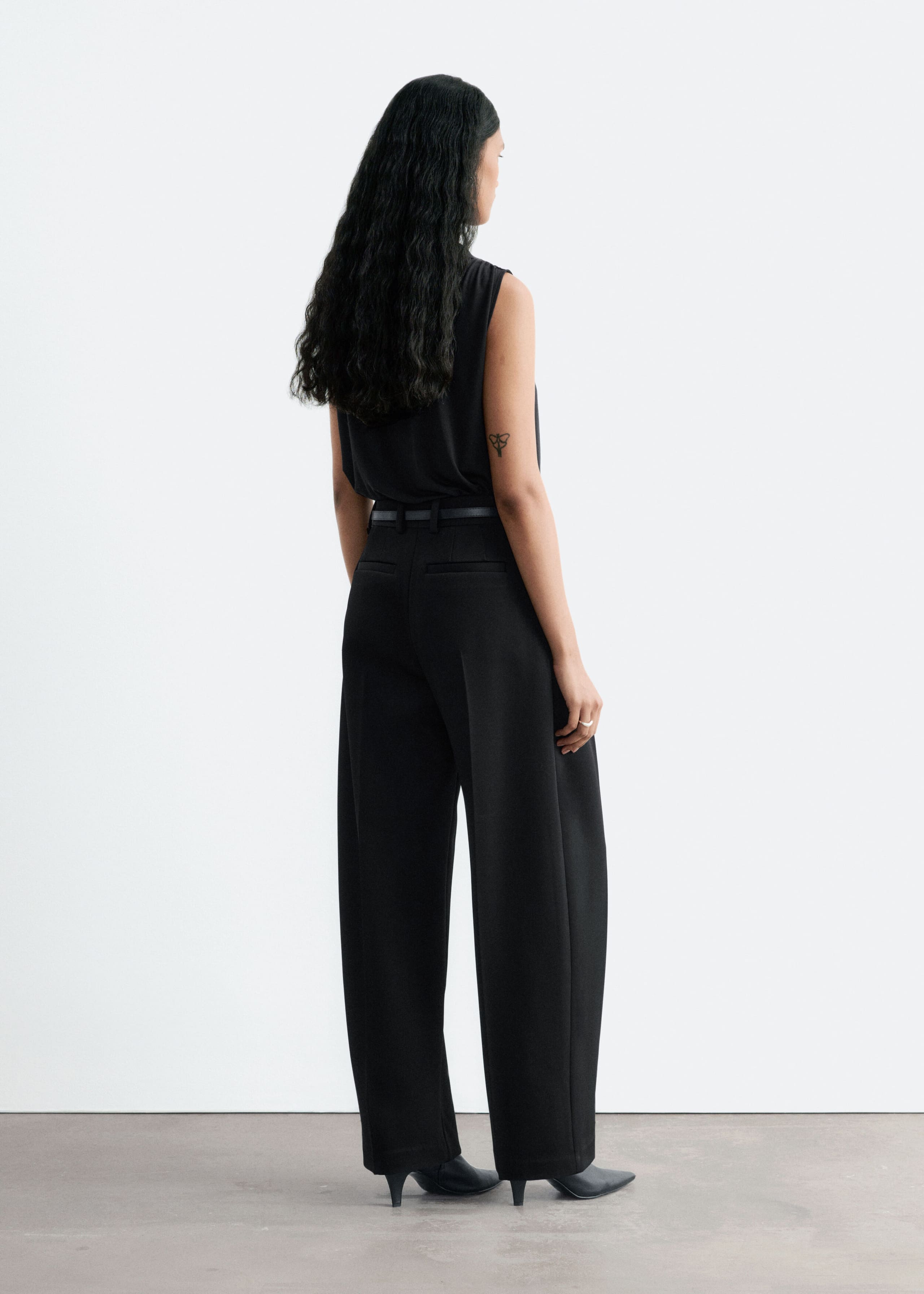 Draped Jersey Bodysuit Black