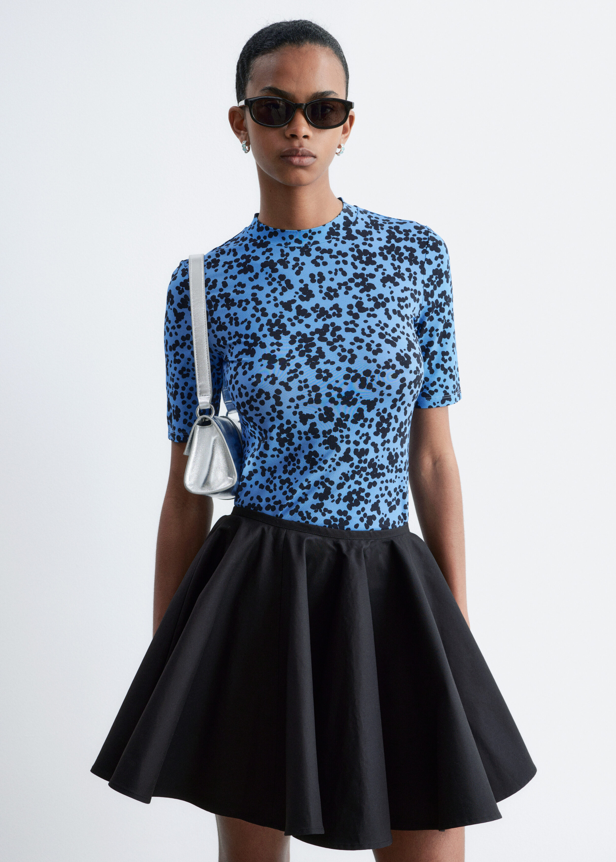 Mock-Neck Jersey Top