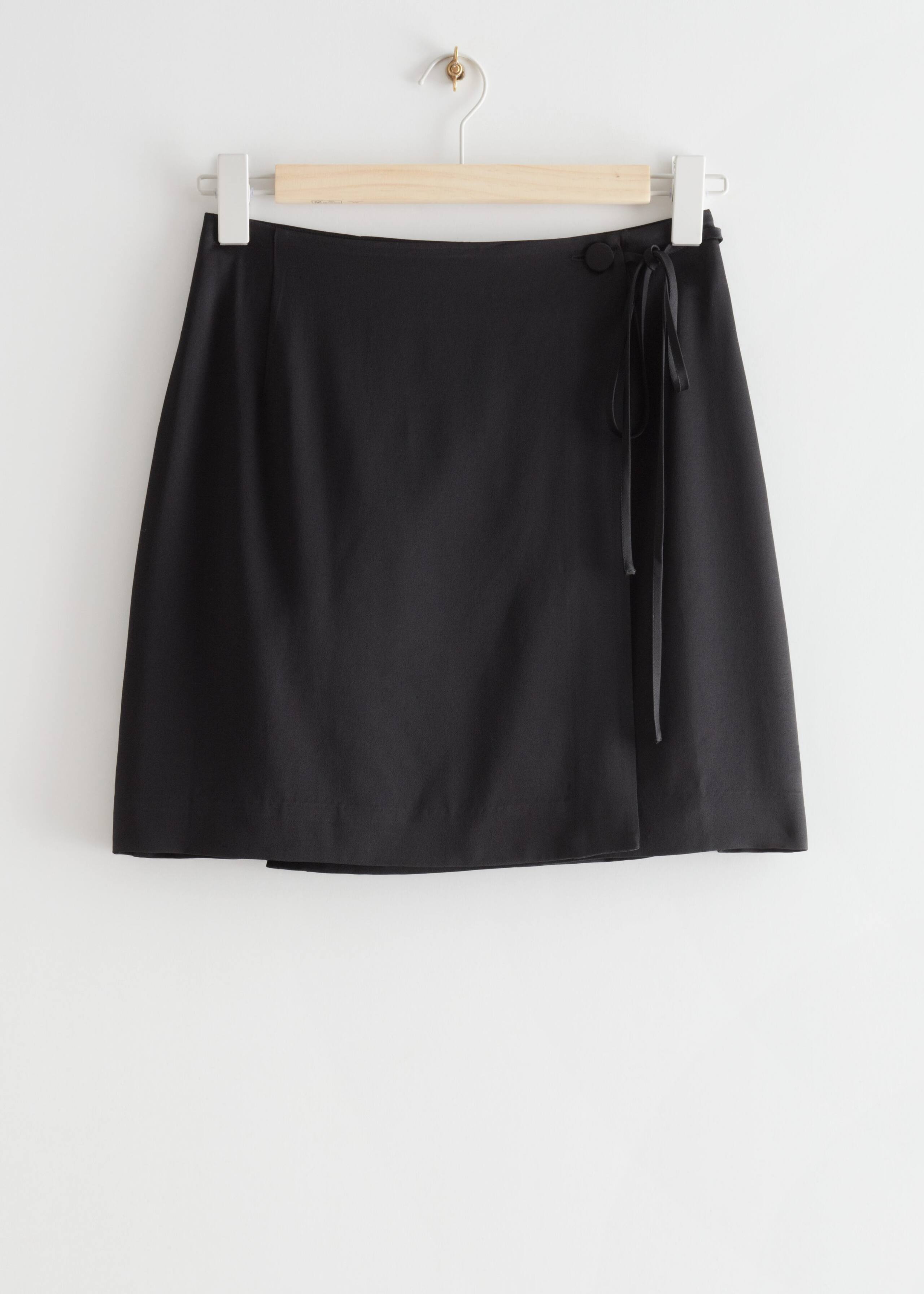 Buttoned Wrap Mini Skirt