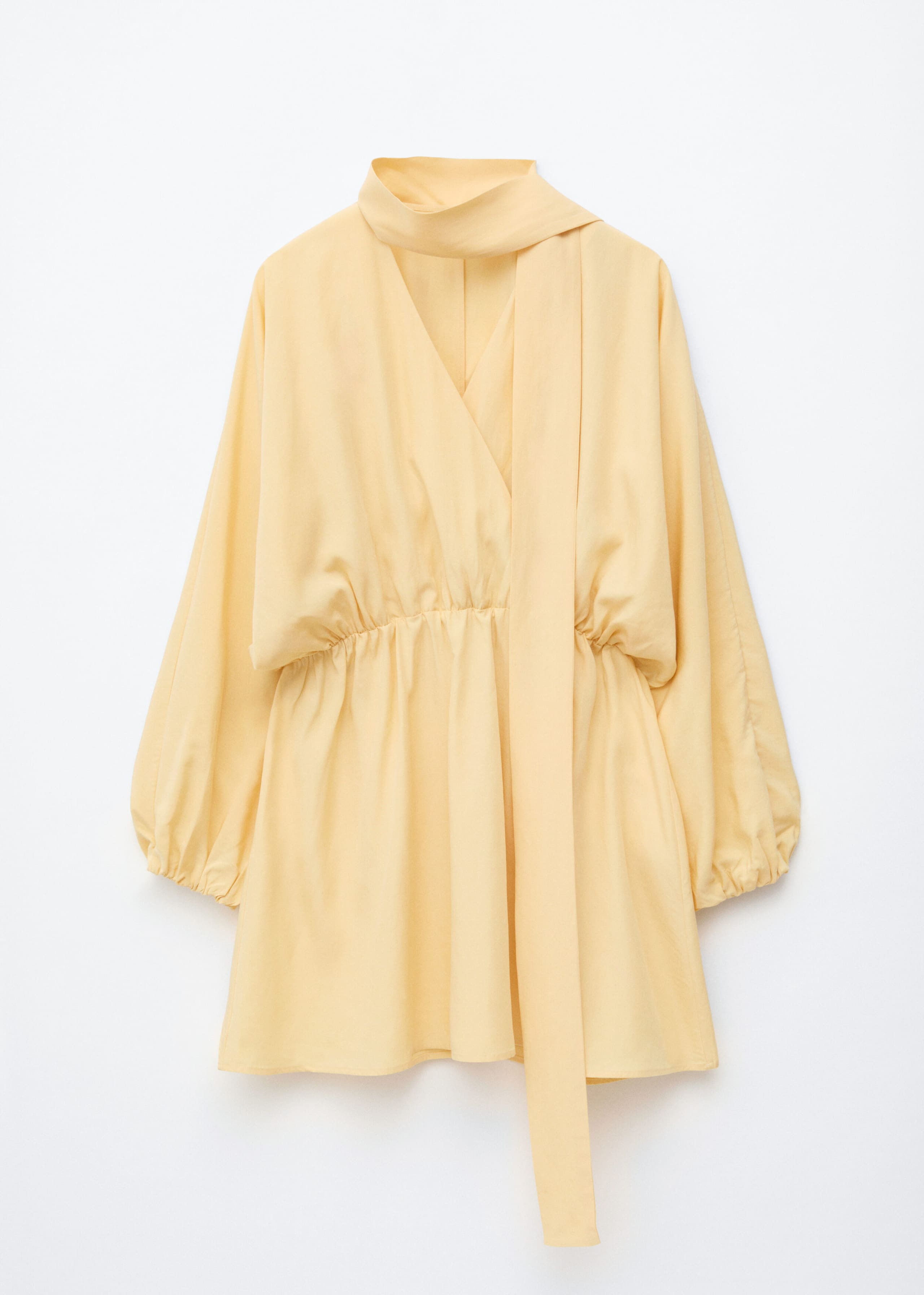 Scarf-Detail Wrap Mini Dress - White - Still Life