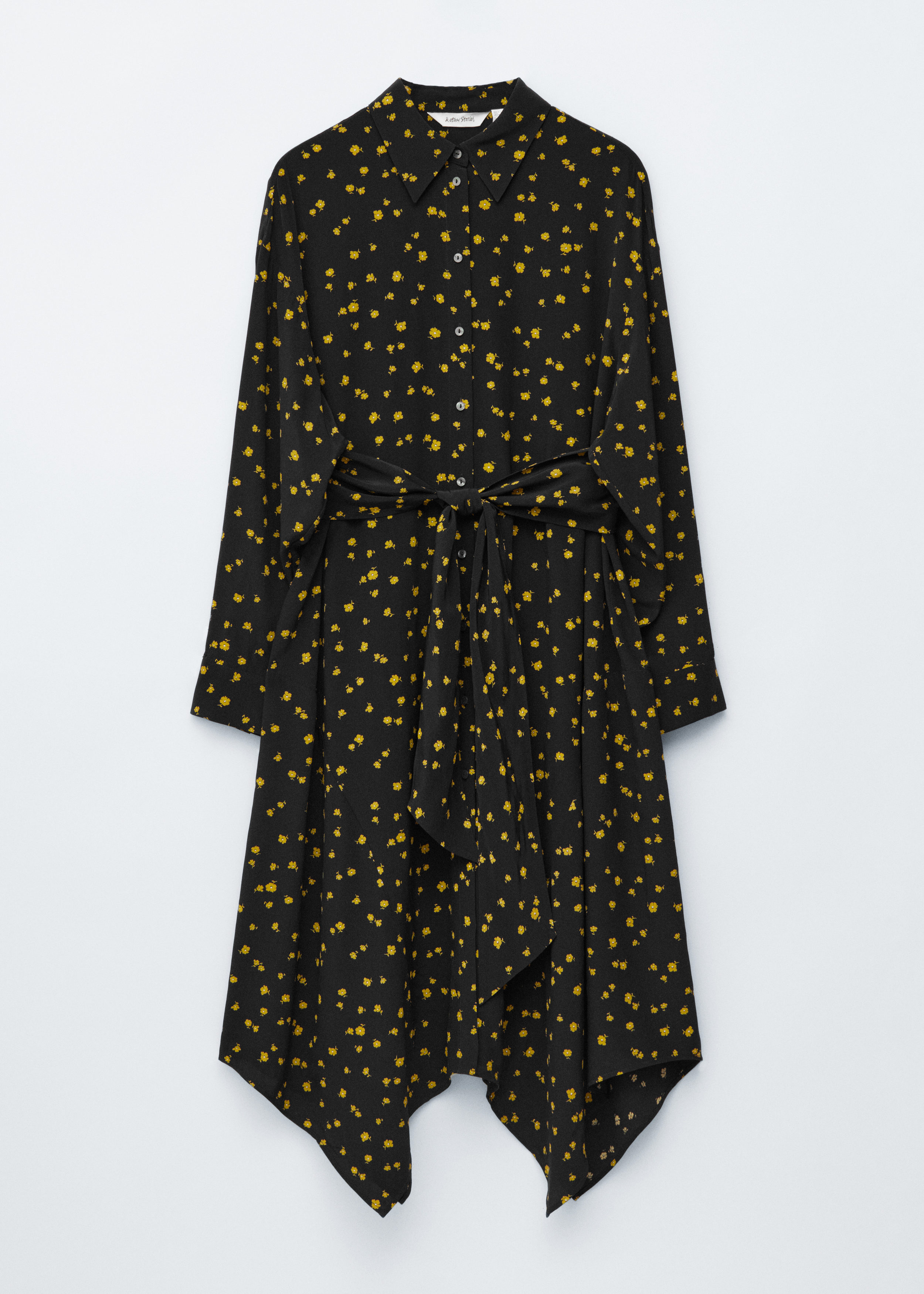 Tie-Detail Midi Shirt Dress