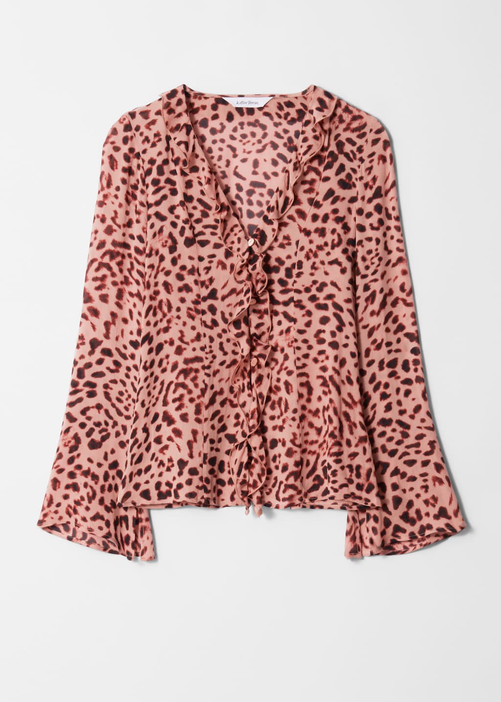 Image of V-Neck Ruffle Blouse