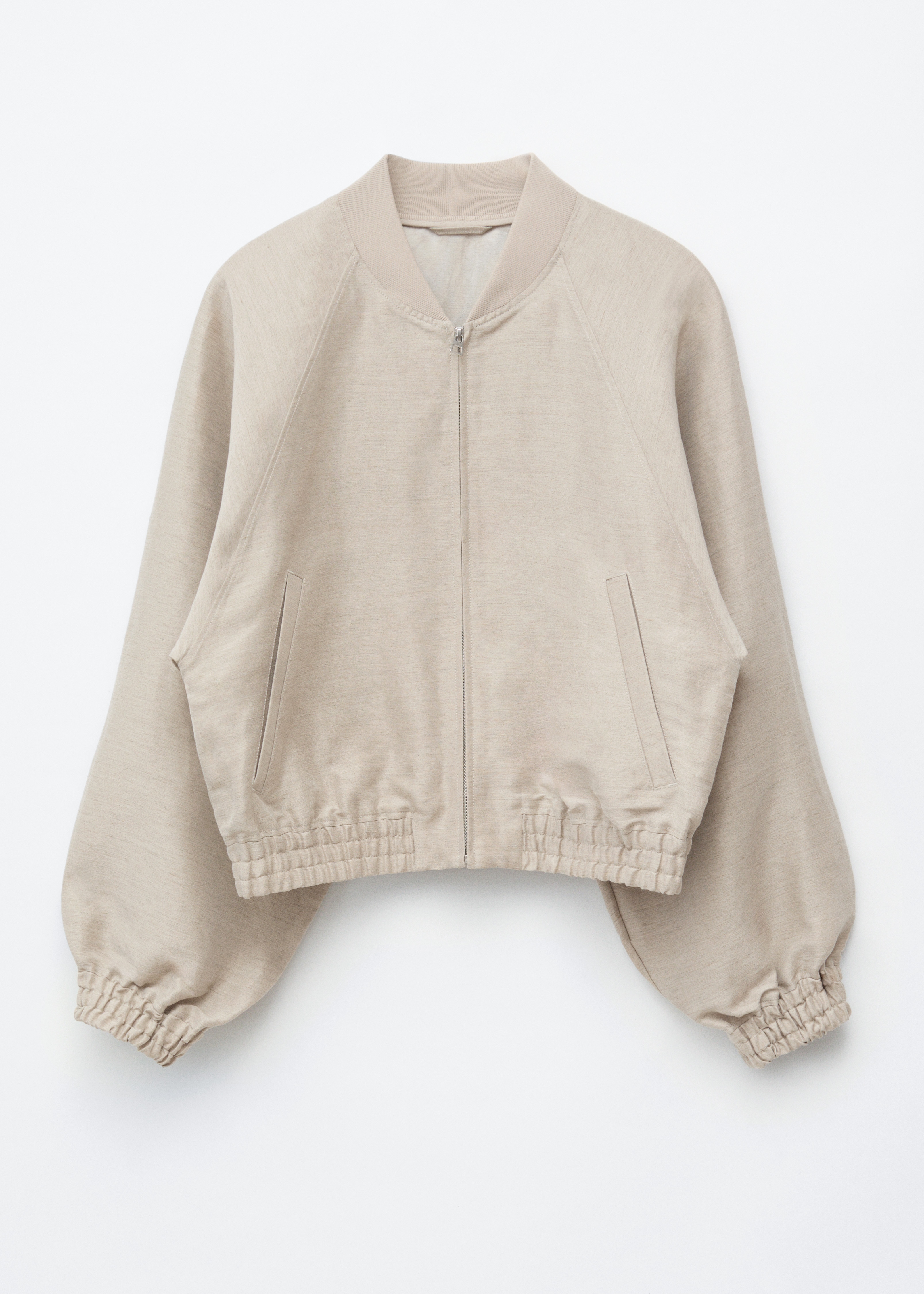 Jacke aus Leinen-Mix - Beige