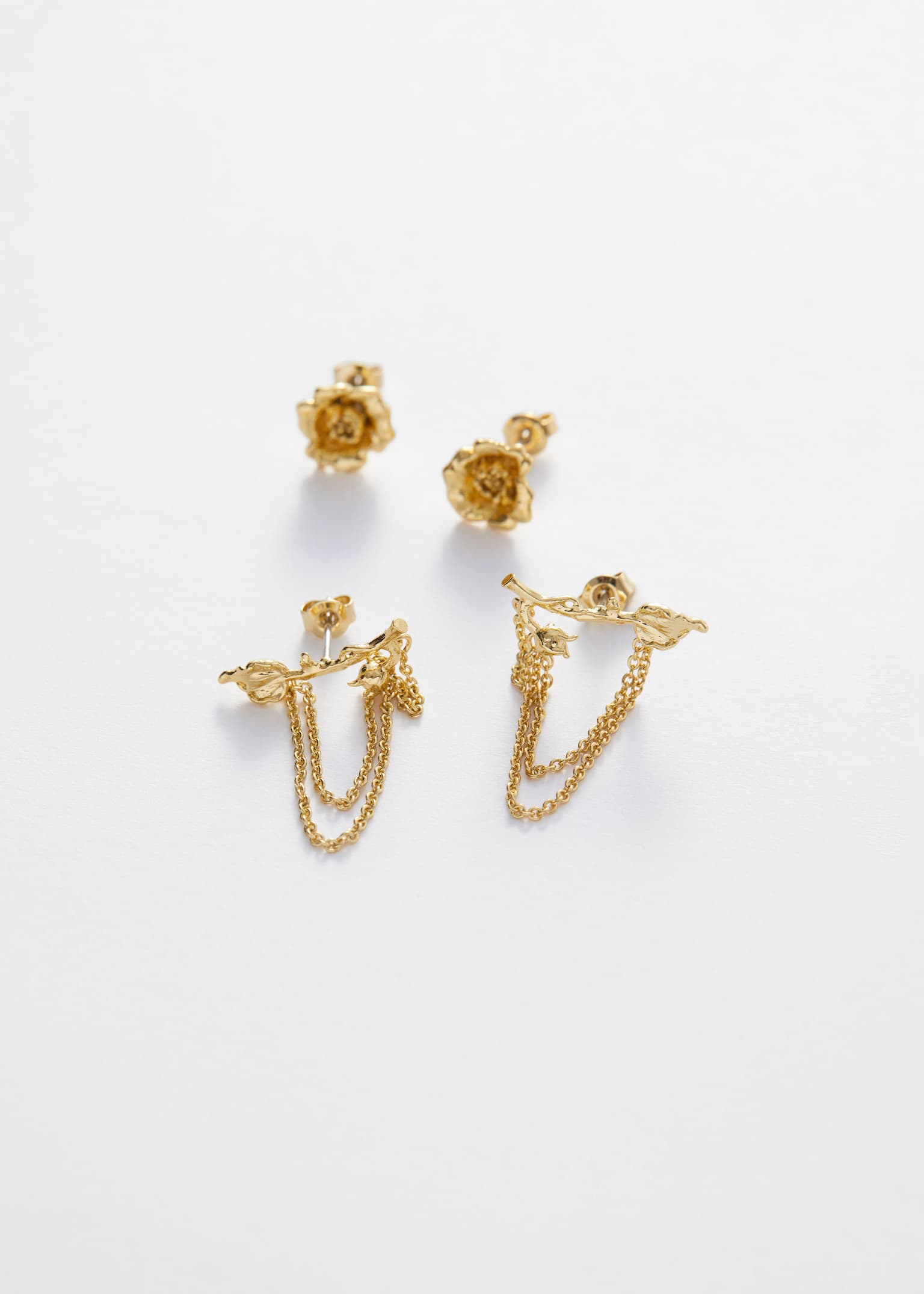 Wild Rose Earrings Set - Gold