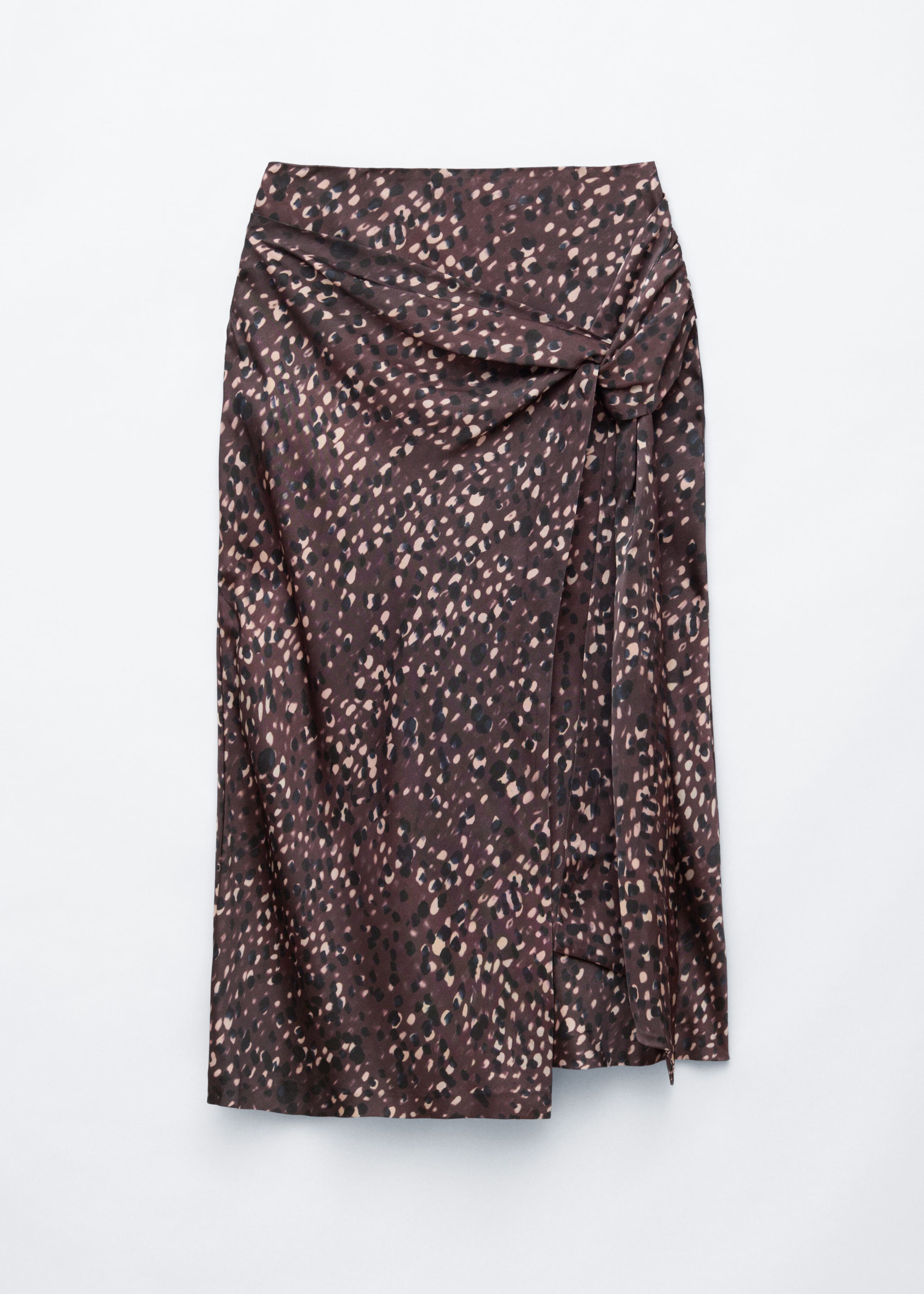 Draped Midi Skirt - Dark Brown/Printed - Still Life