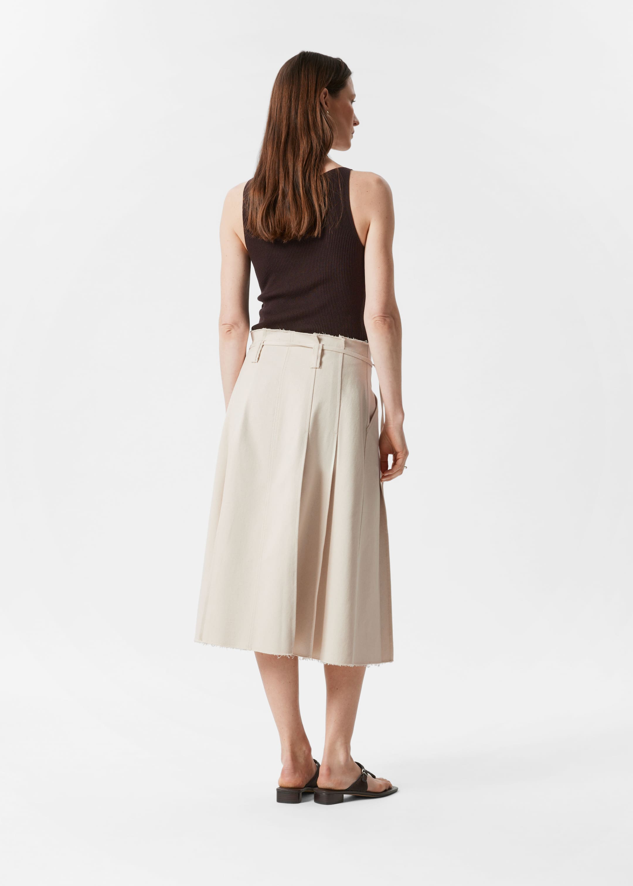View larger image: Pleated Midi Skirt - Cream - Ladies | H&M GB 4