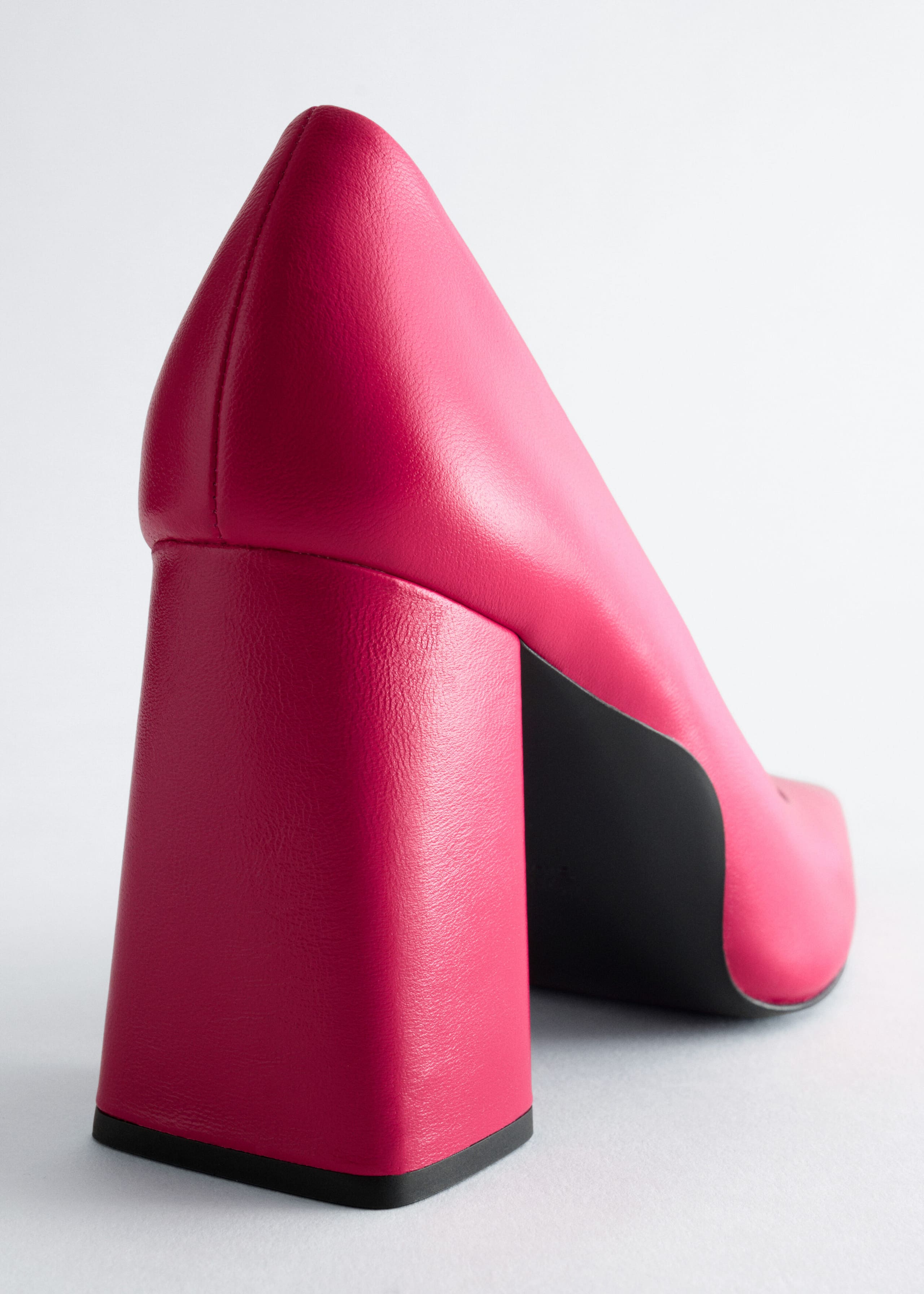 Suede Block-Heel Pumps - Dark Pink - Still Life