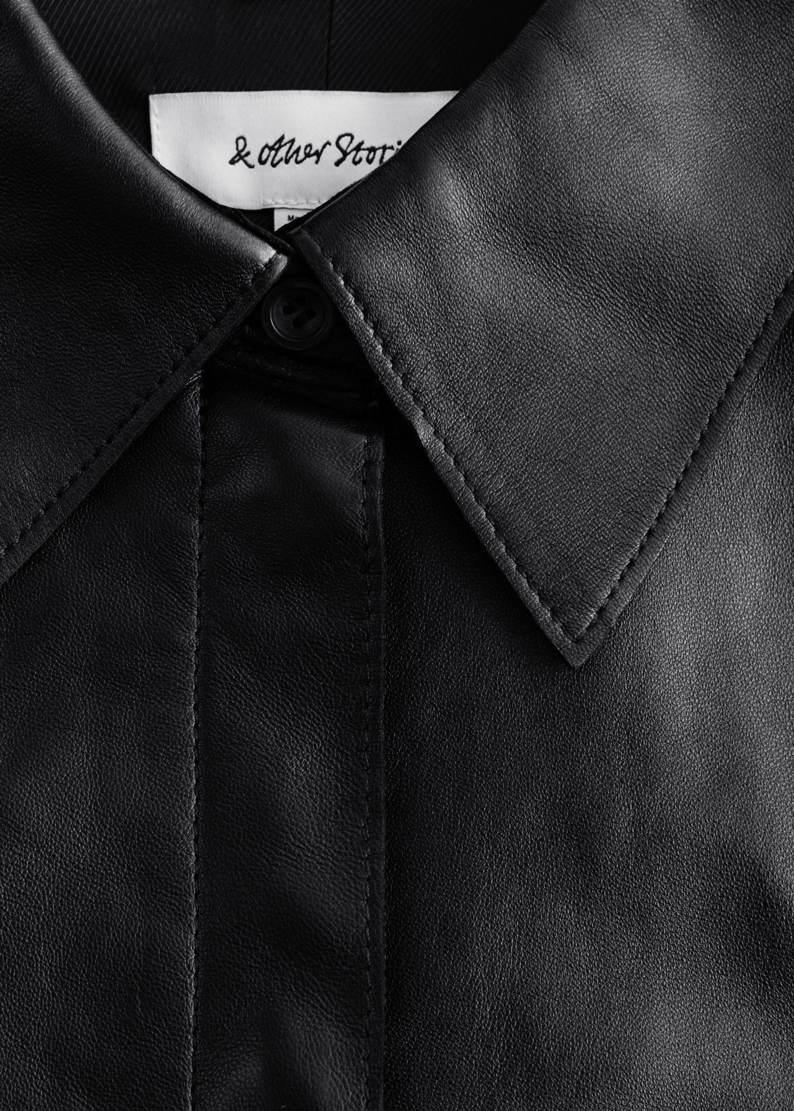 Image of Oversized Leather Shirt