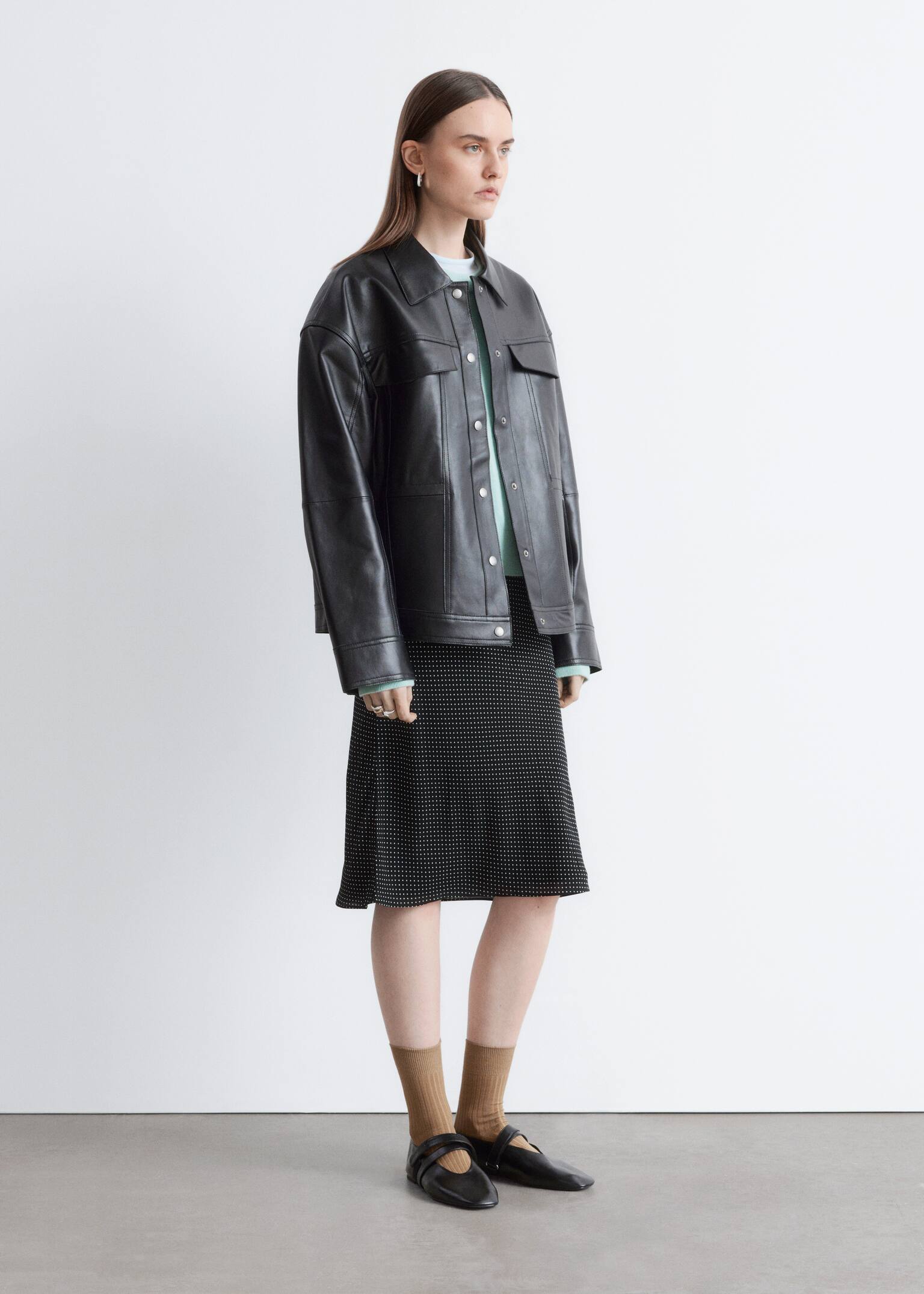 Slip Midi Skirt - Black/Polka Dot - 3