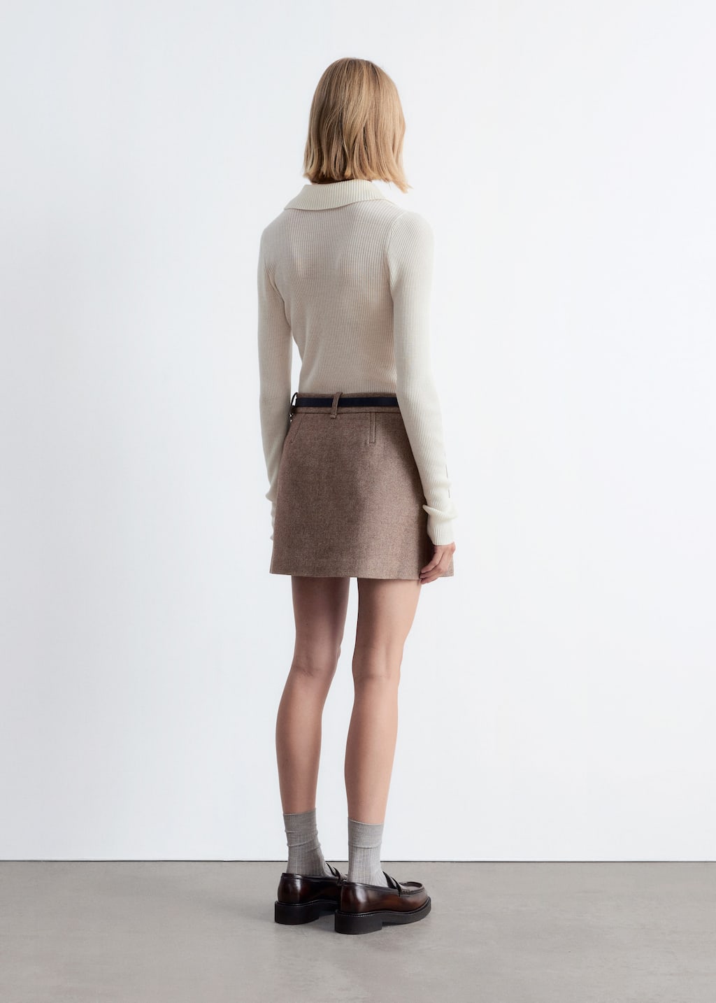 Image of Ribbed Button-Detail Top